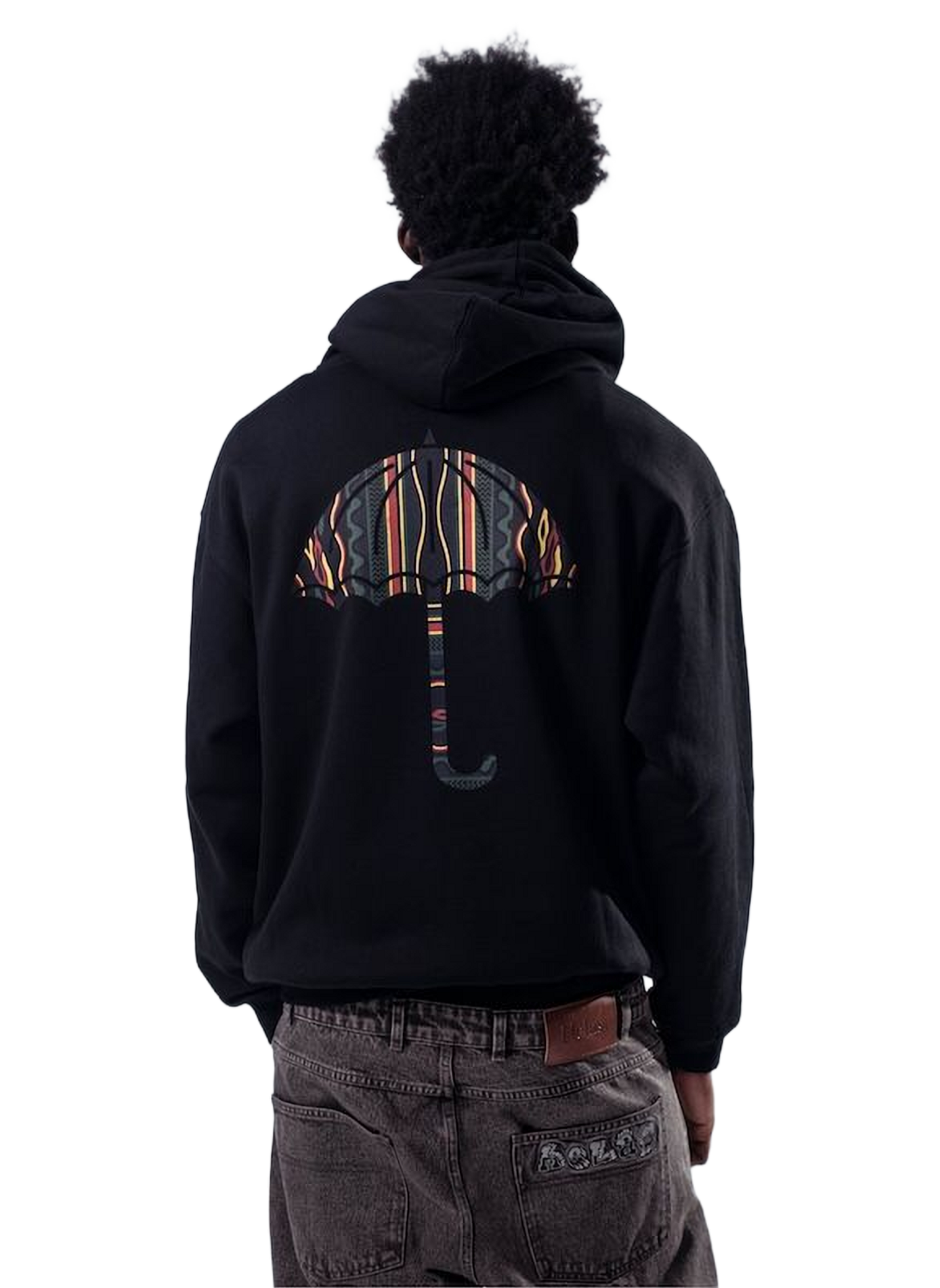 Gerader einfarbiger Kapuzen-Hoodie HELAS CAPS Schwarz