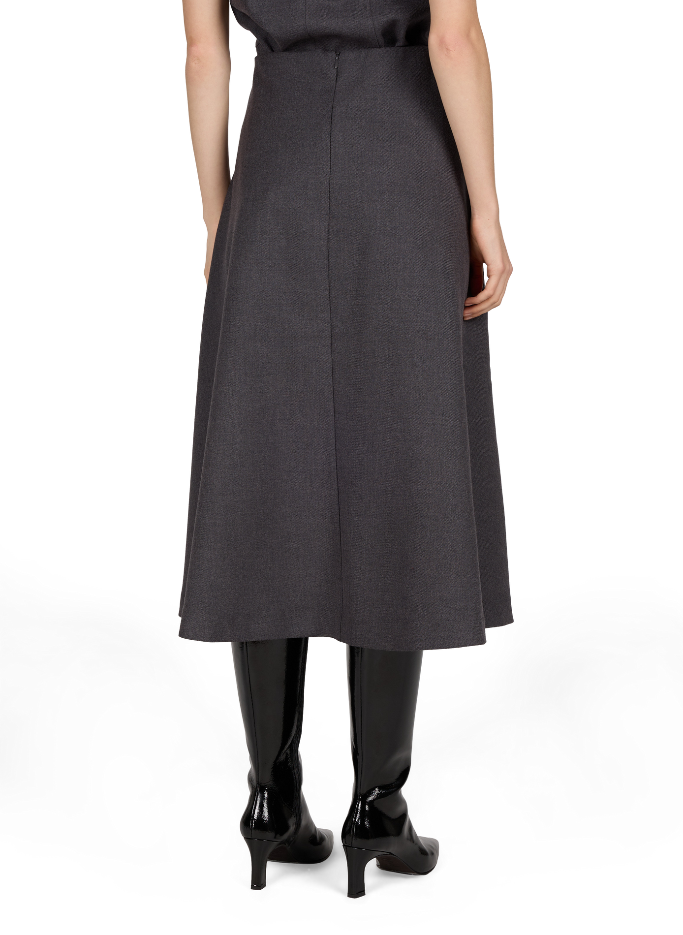 Plain flared Objkavin skirt OBJECT Grey