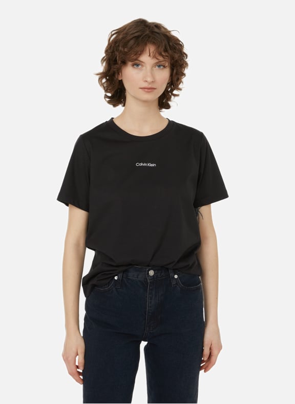 T-shirt droit en coton organique Noir by CALVIN KLEIN CALVIN KLEIN T-shirt droit en coton organique Noir