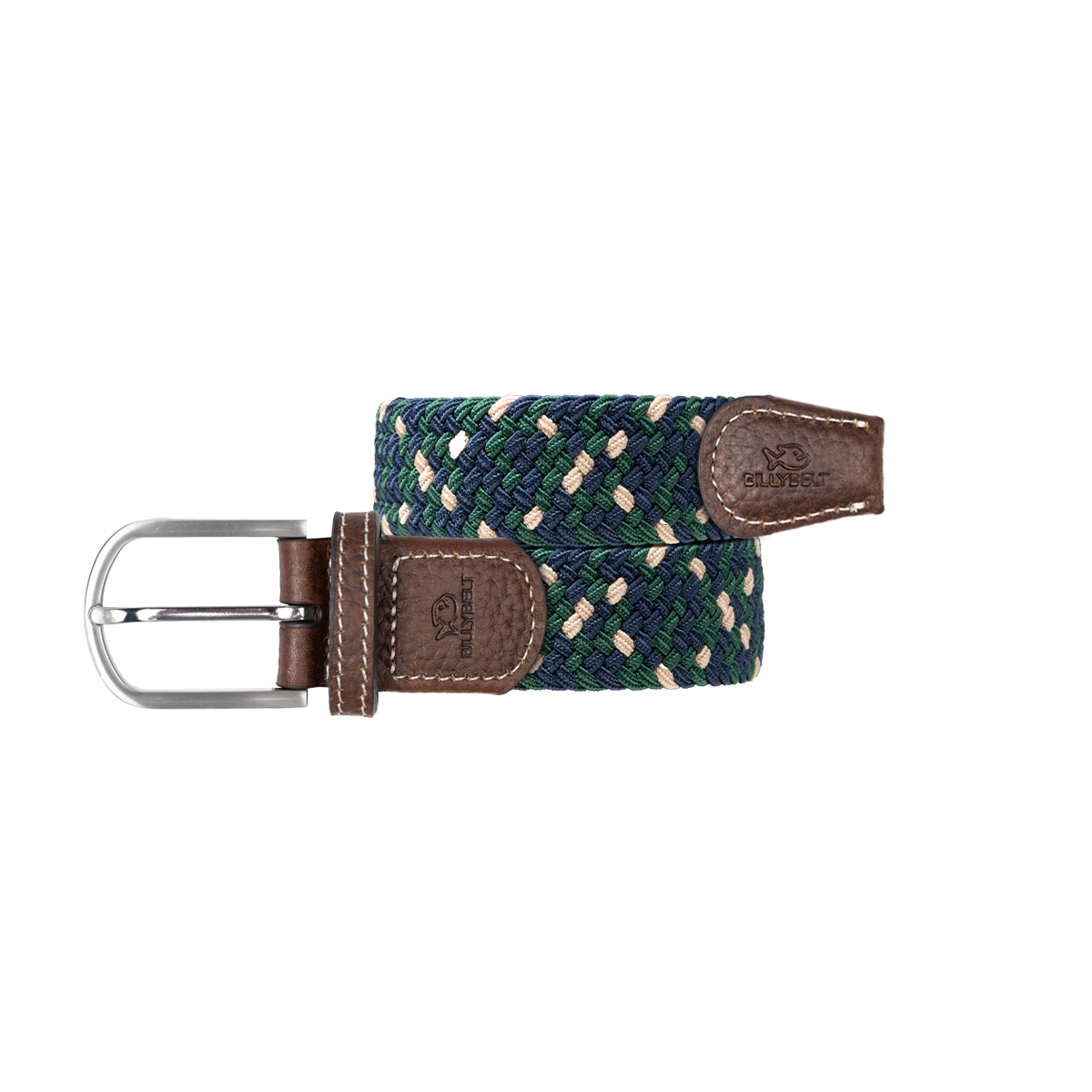 BILLYBELT Ceinture tressée élastique multicolore Vert