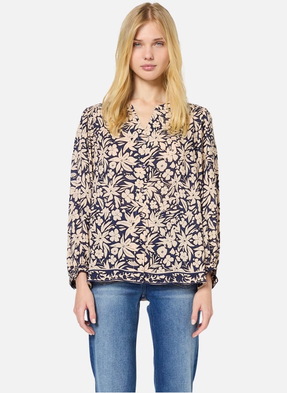 Chemise fluide à fleurs - usea Bleu by GERARD DAREL GERARD DAREL Chemise fluide à fleurs - usea Bleu
