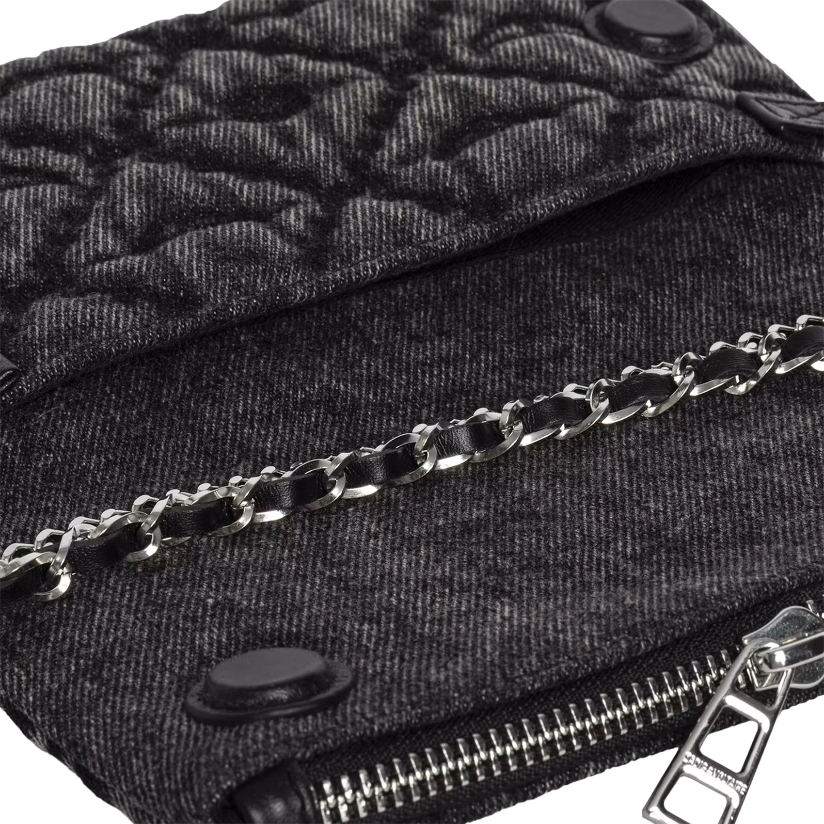 Sac bandoulière en denim rock nano ZADIG&VOLTAIRE Gris