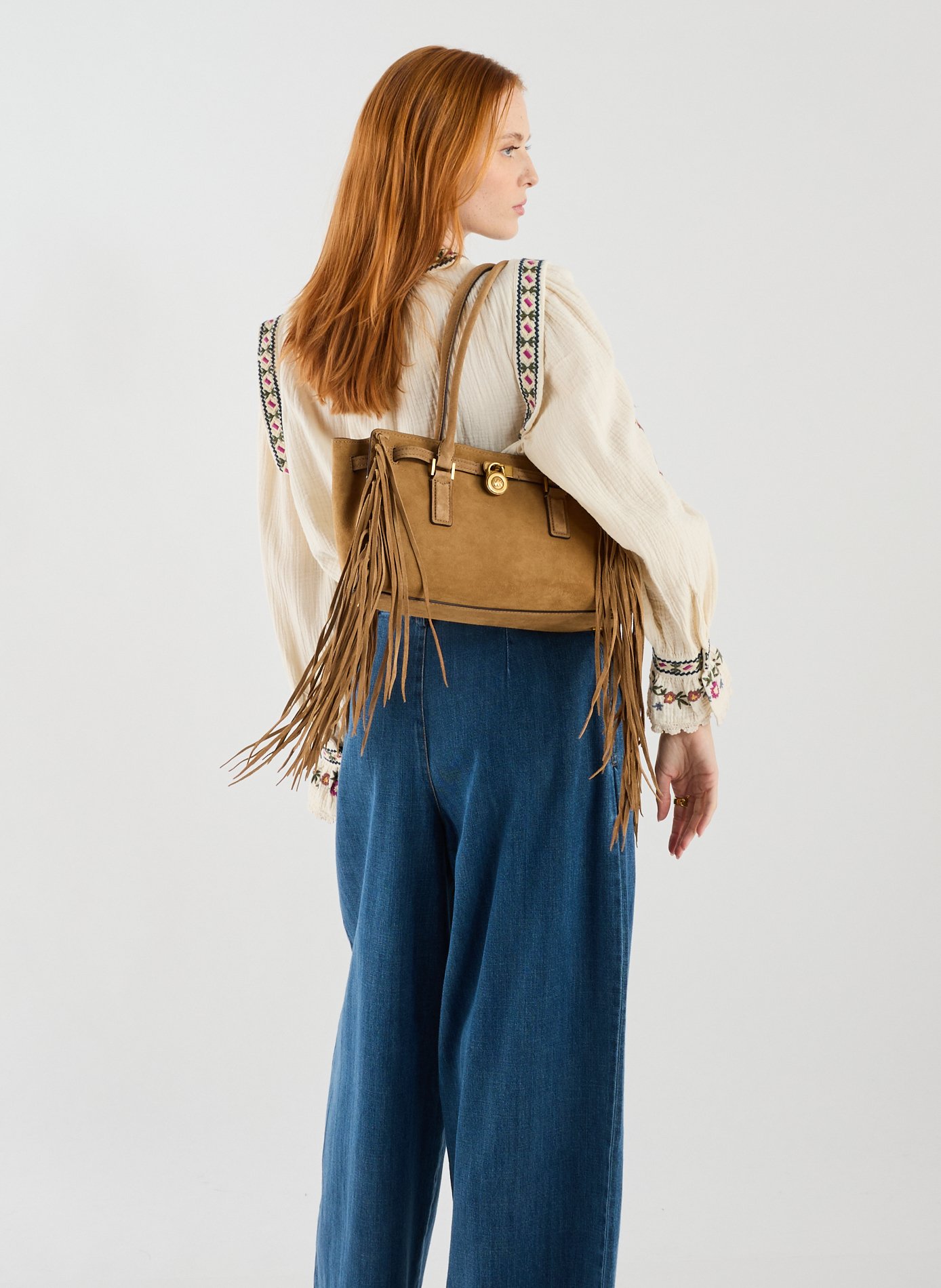 Sac à main Hamilton en cuir  MICHAEL KORS Marron