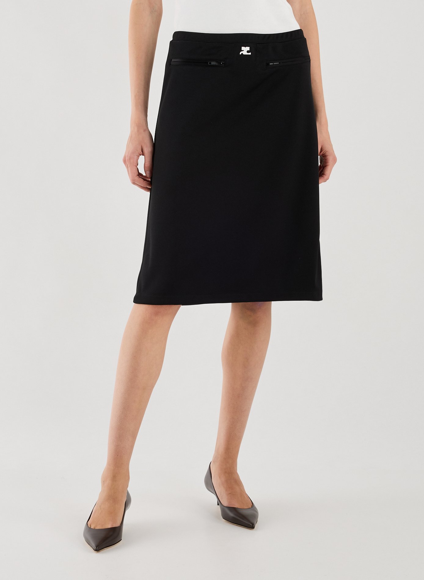 COURRÈGES Jupe courte droite Noir