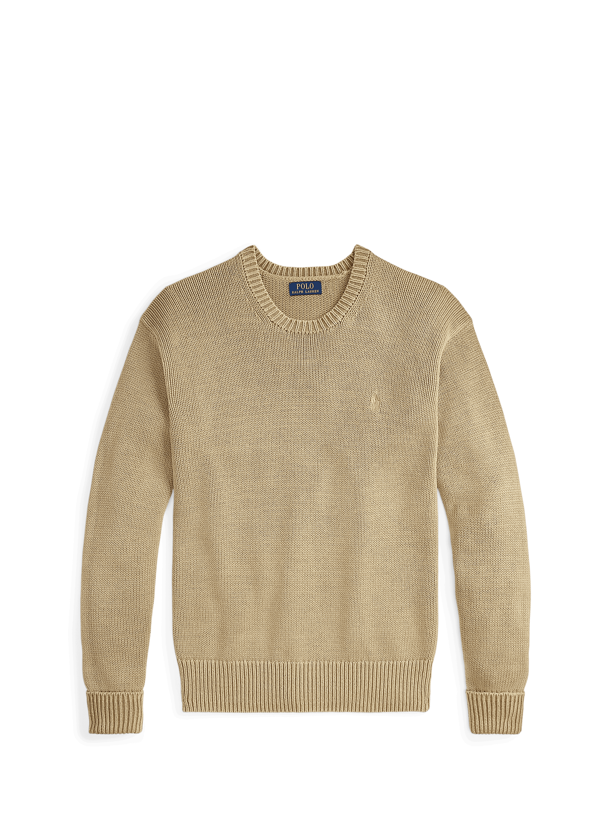 Pull col rond en coton POLO RALPH LAUREN Beige