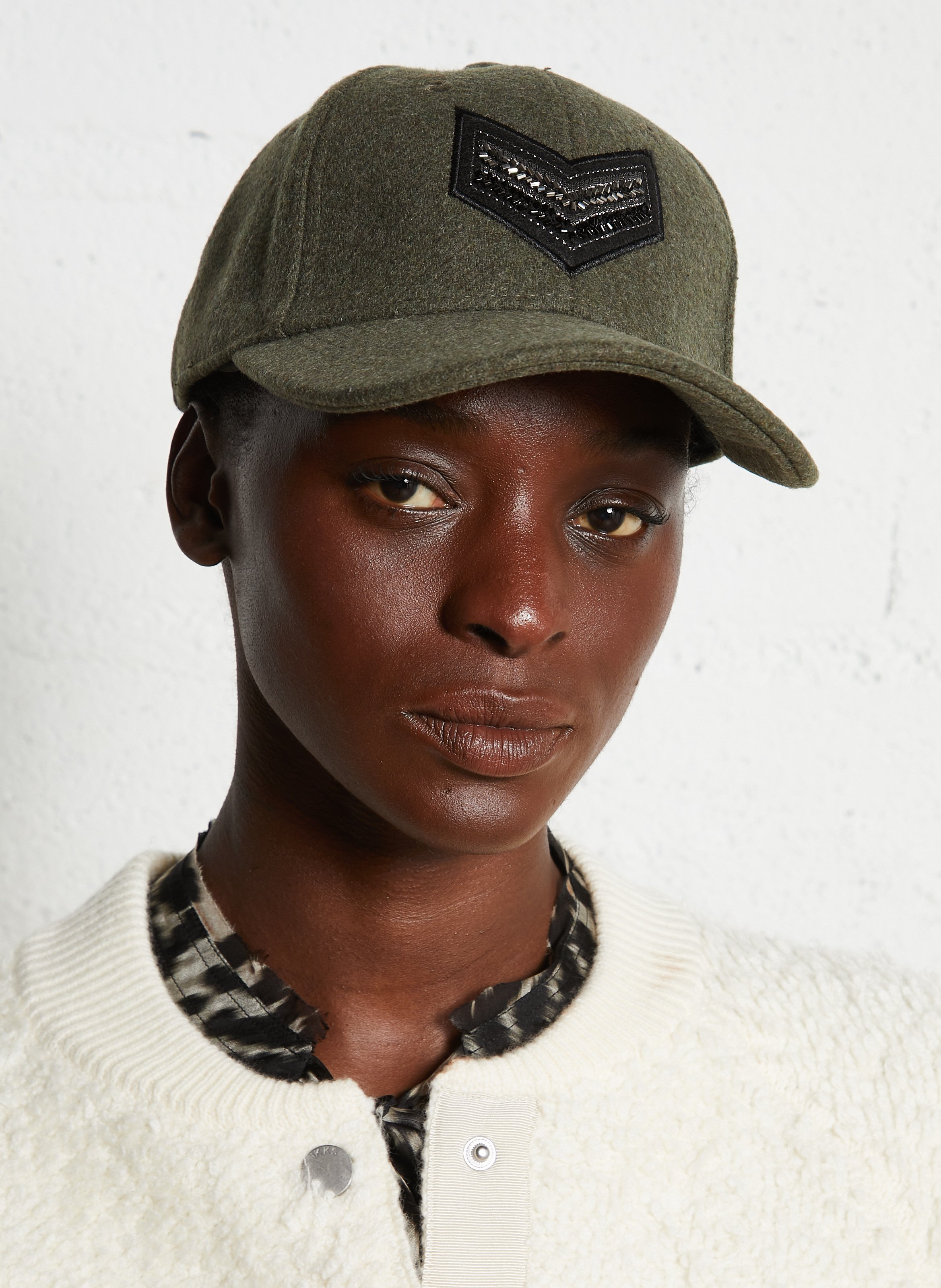 Casquette unie à broderie chevron IKKS Kaki