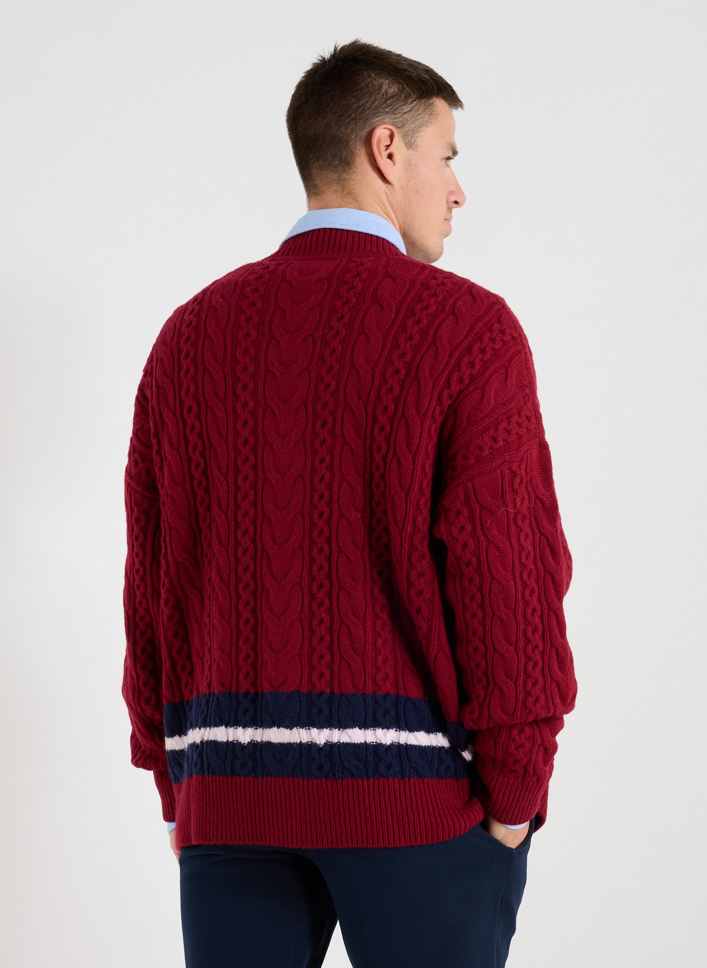 Cardigan oversize en laine mélangée LA MARTINA Rouge
