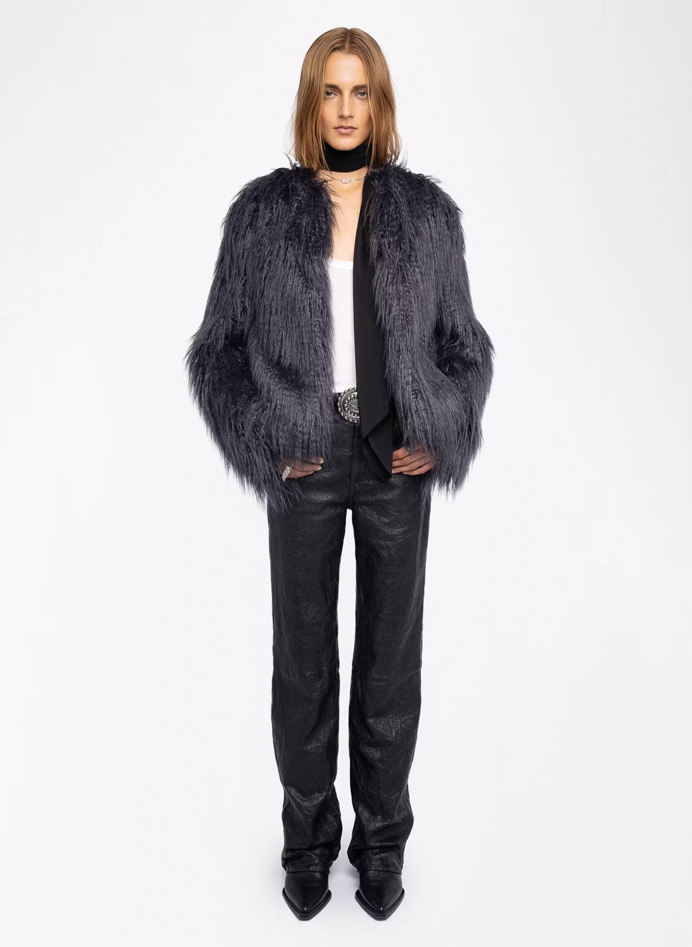 Manteau col rond freddie ZADIG&VOLTAIRE Gris