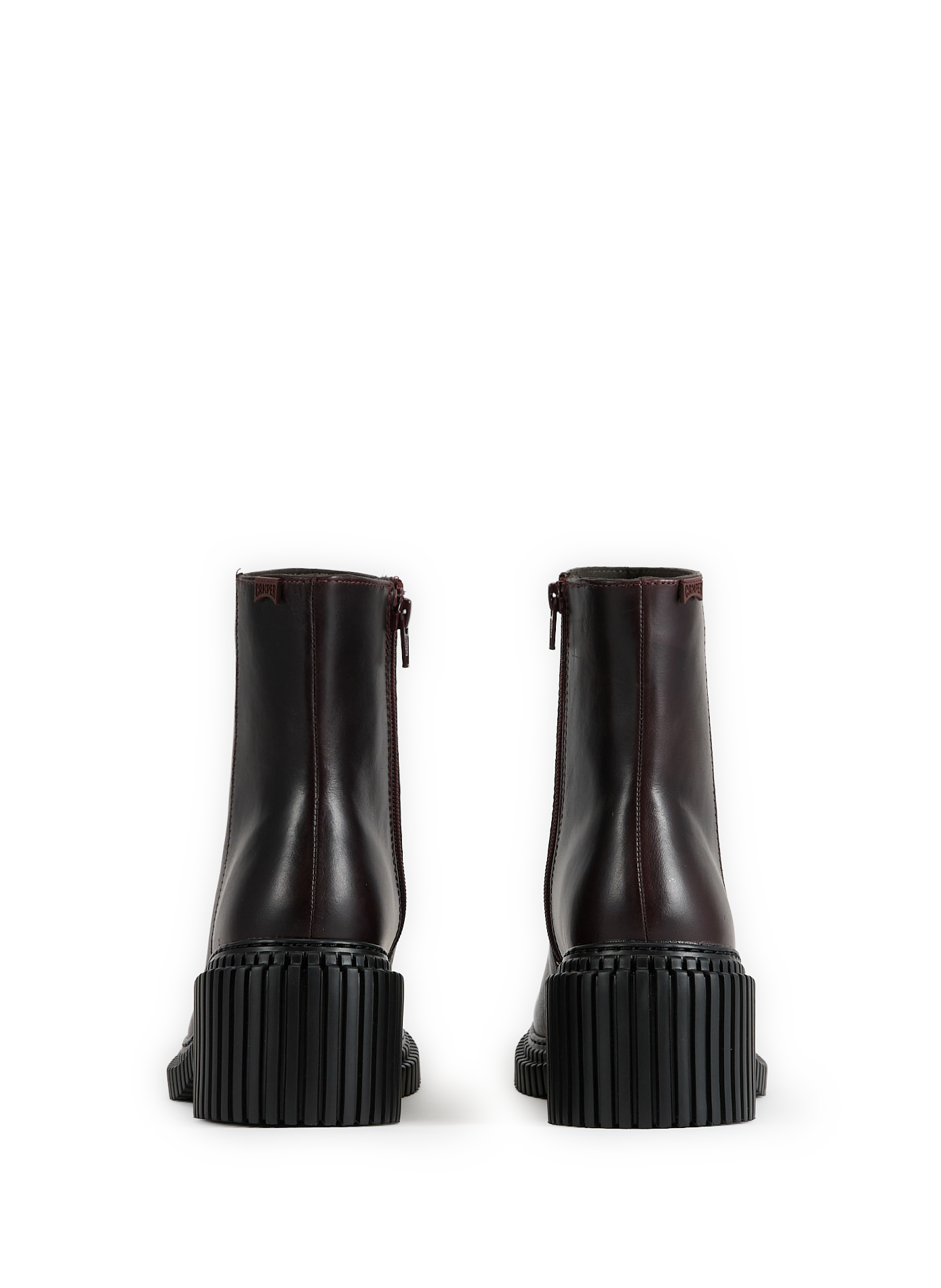 Grooved leather ankle boots CAMPER Red