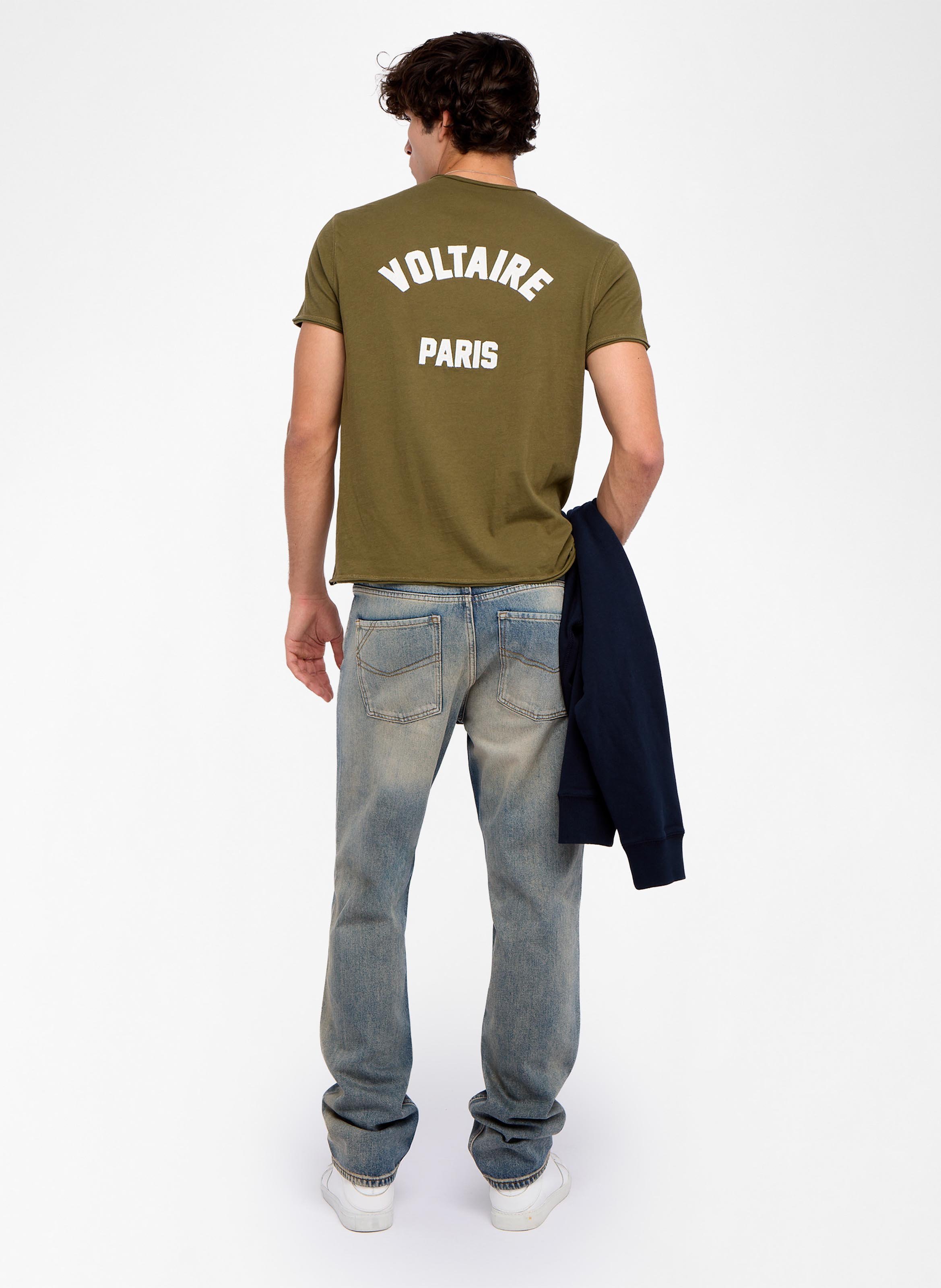 Tee-shirt droit col tunisien en coton monastir ZADIG&VOLTAIRE Vert
