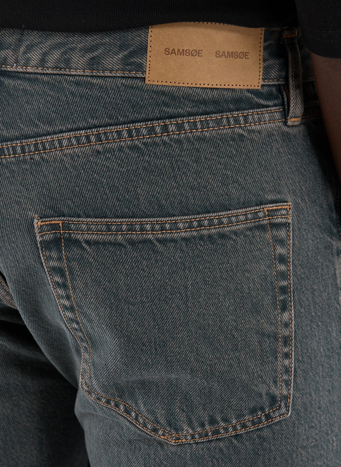 Jean droit en coton SAMSOE SAMSOE Bleu