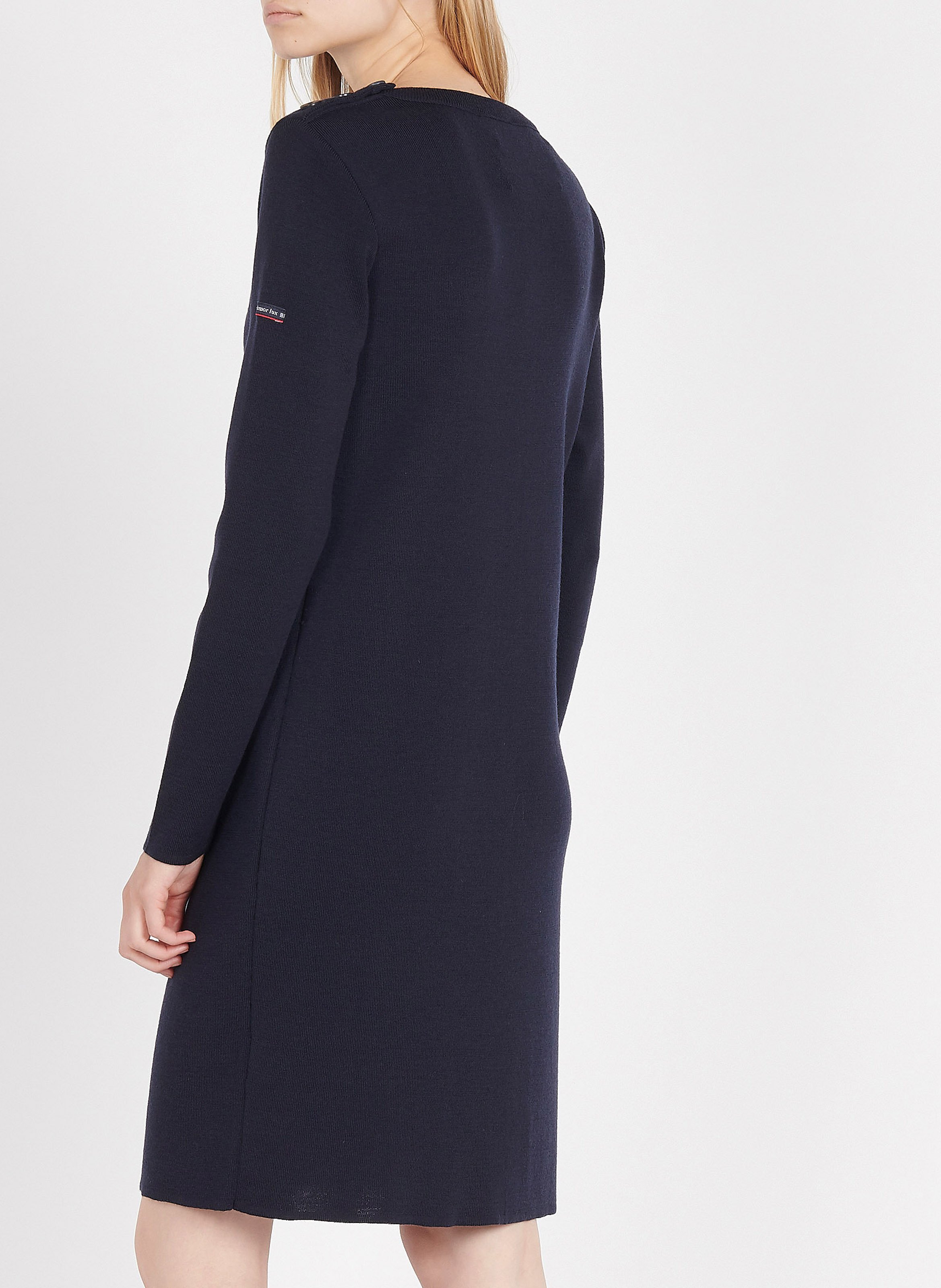 Robe courte manches longues rayée en laine ARMOR-LUX Bleu