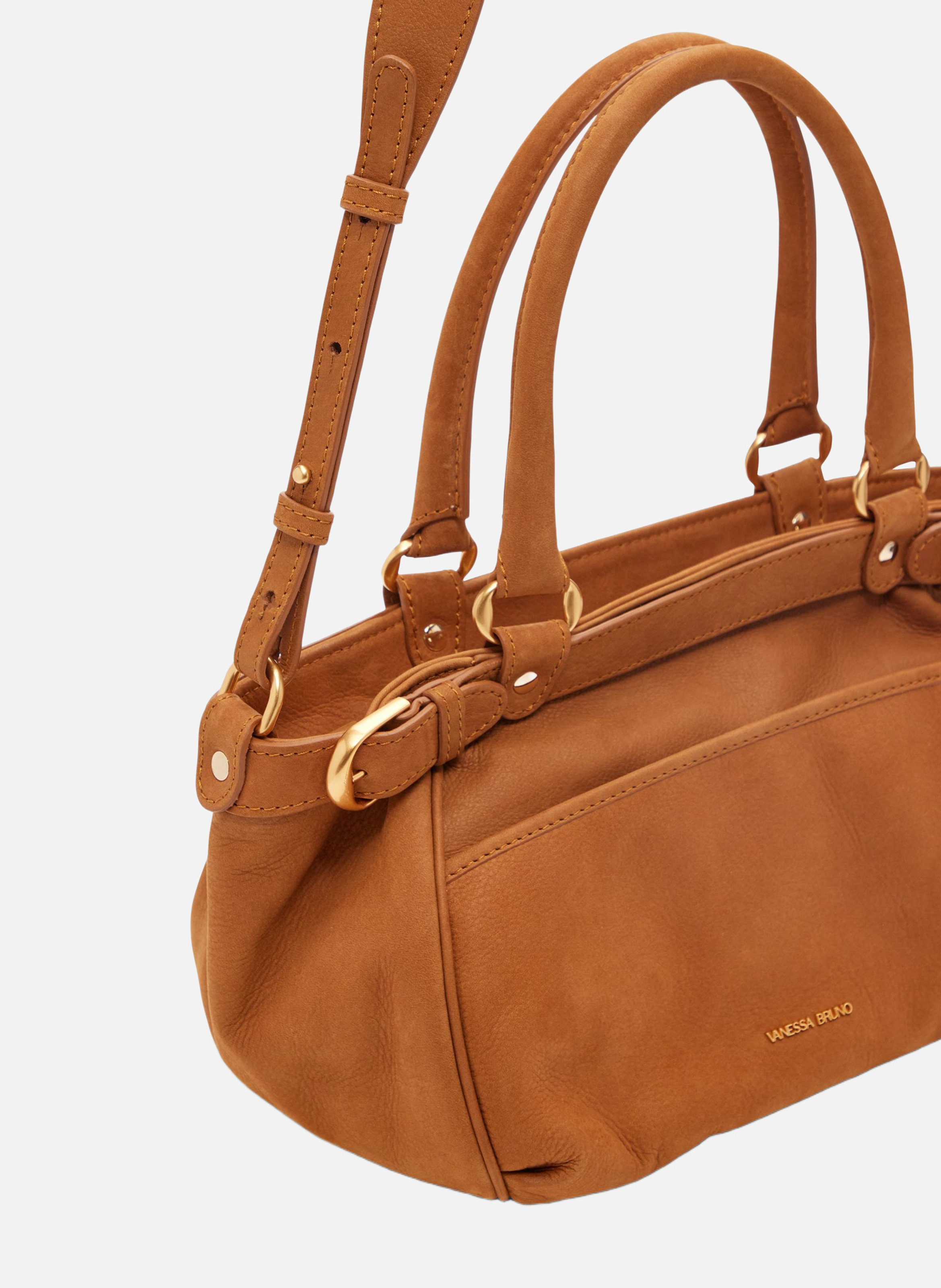 Petit sac lune en cuir VANESSA BRUNO Marron