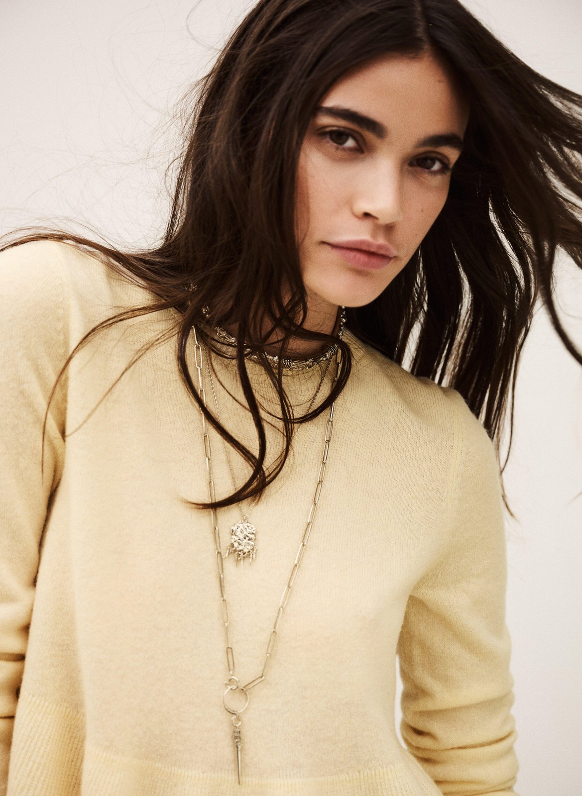 Pull évasé uni en laine mélangée salama BA&SH Beige