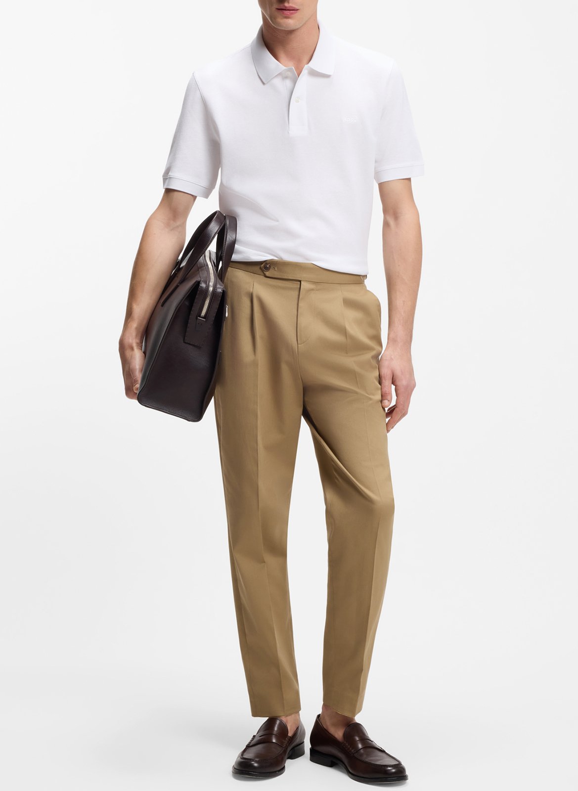 Polo manches courtes droit uni BOSS Blanc