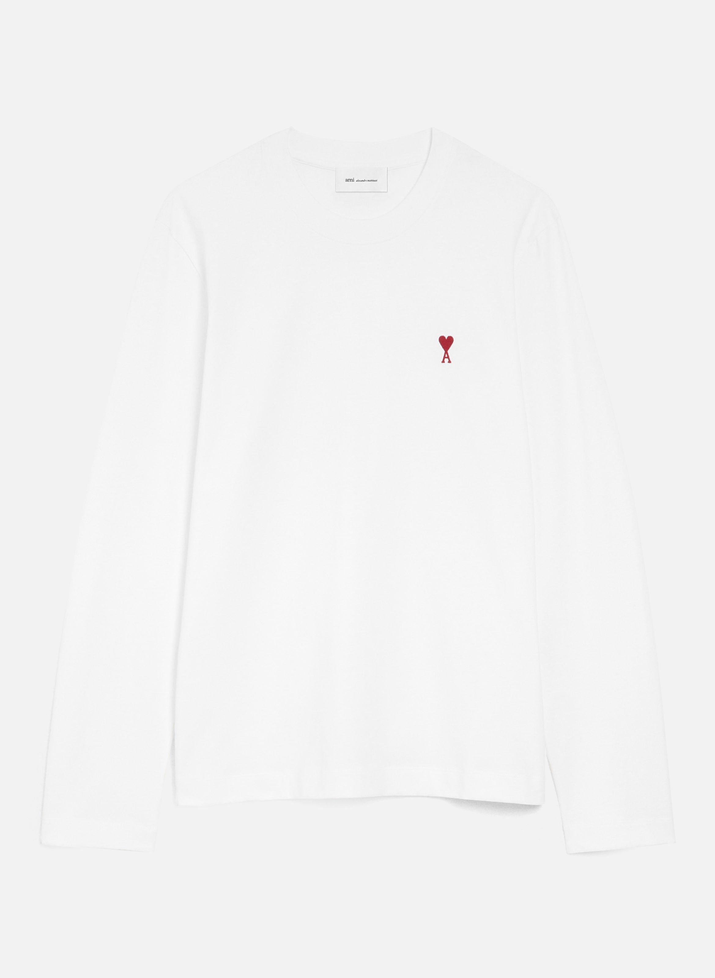T-shirt Manches Longues Ami de Coeur Rouge unisexe AMI PARIS Blanc