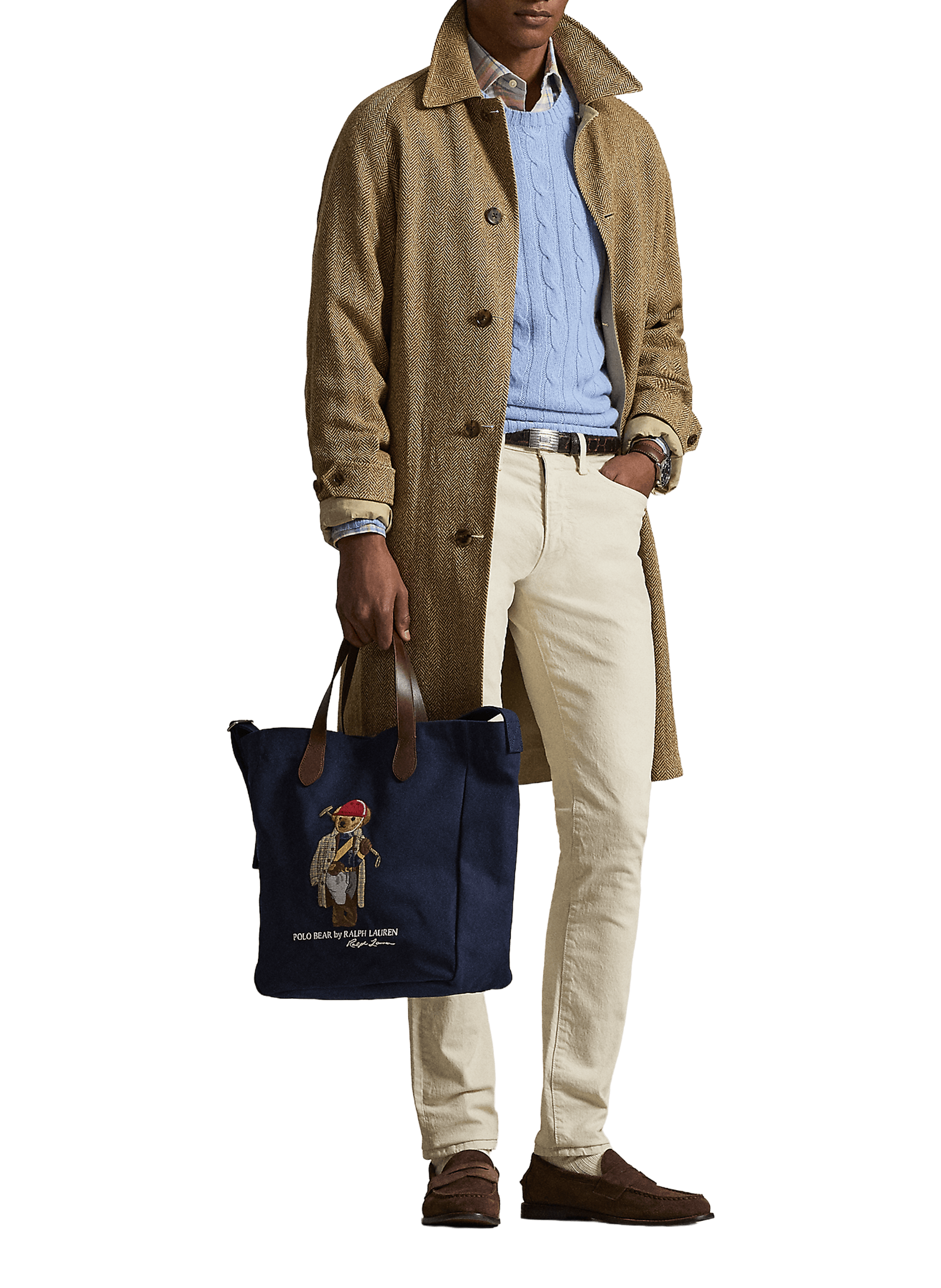 Sac en toile de coton à logo POLO RALPH LAUREN Bleu