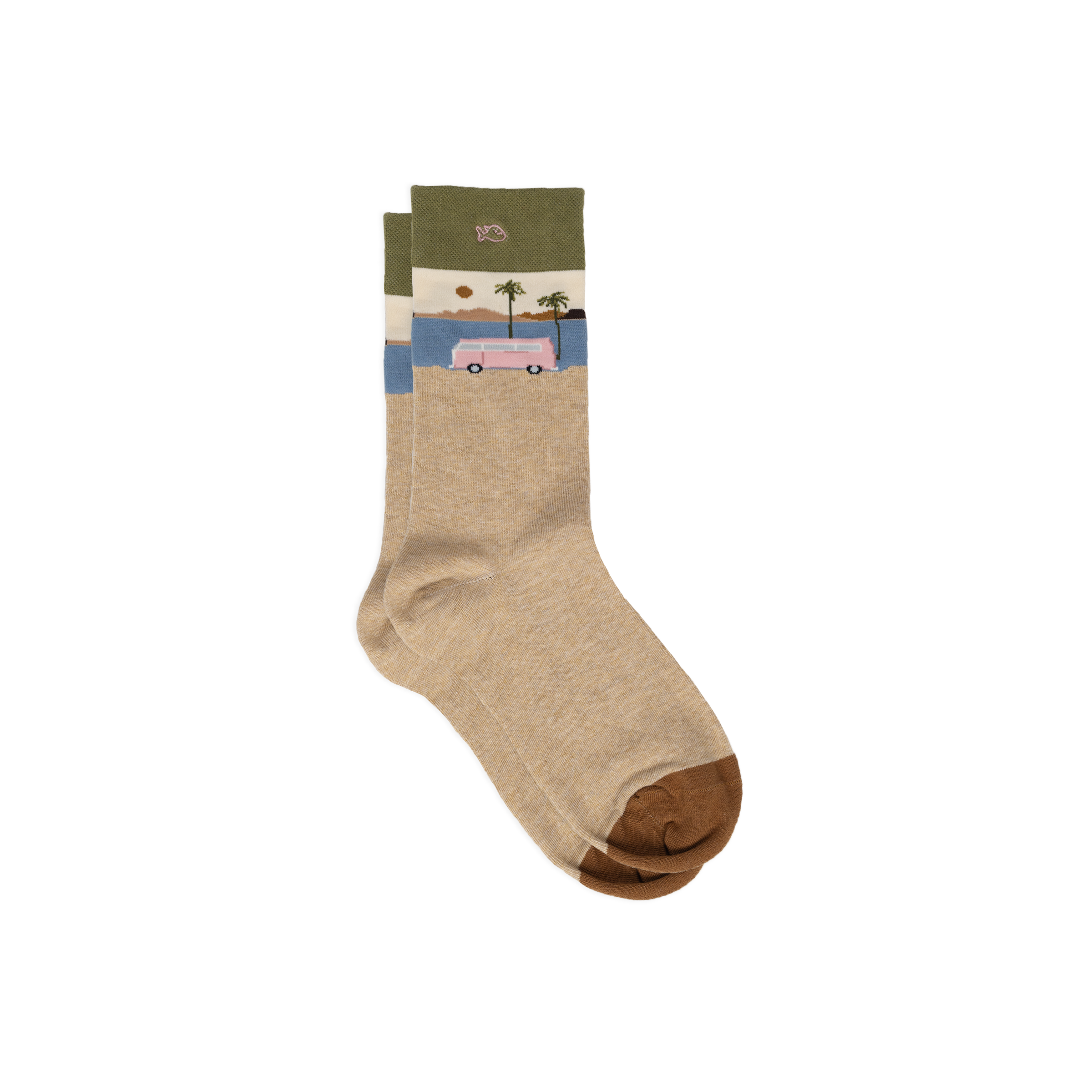 Chaussettes en coton peigné à motifs BILLYBELT Beige