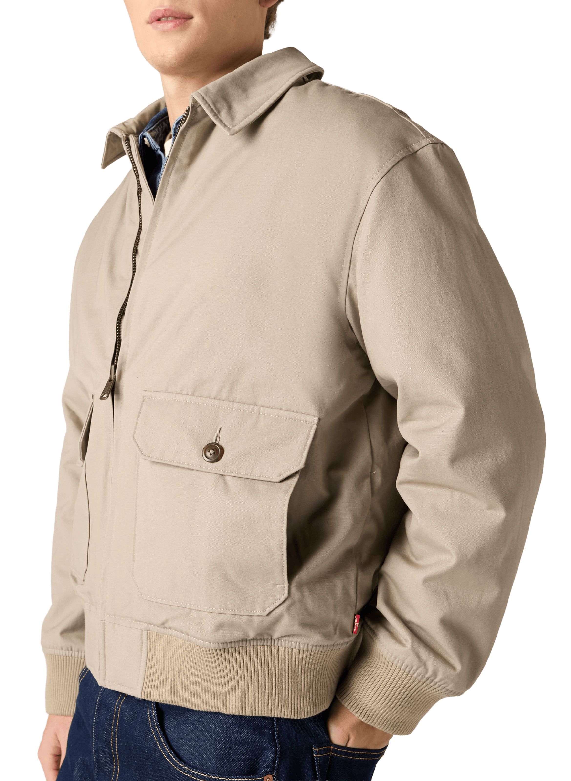 Veste droite en coton LEVI'S Kaki