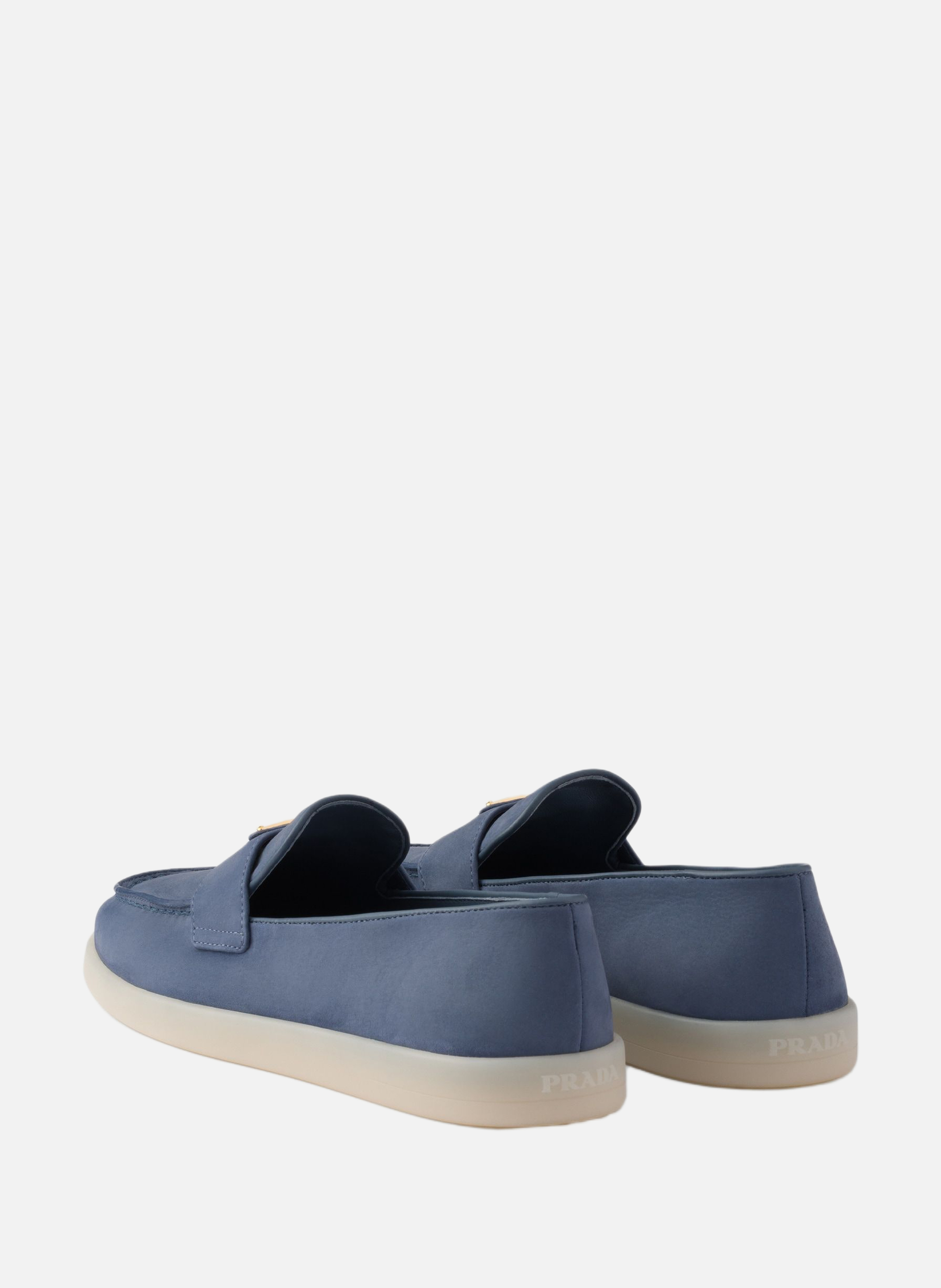 Mocassins en nubuck PRADA Bleu
