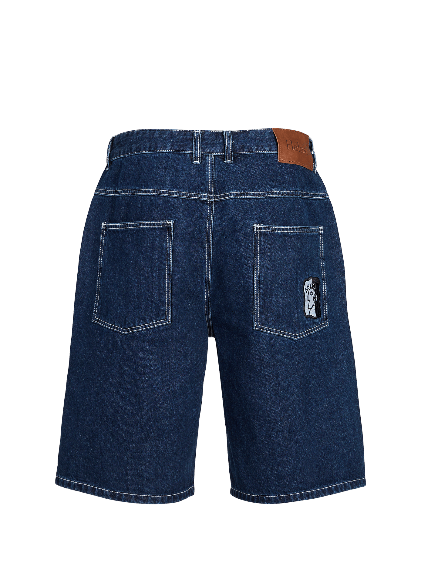 Short denim with cotton embroidery details HELAS CAPS Blue