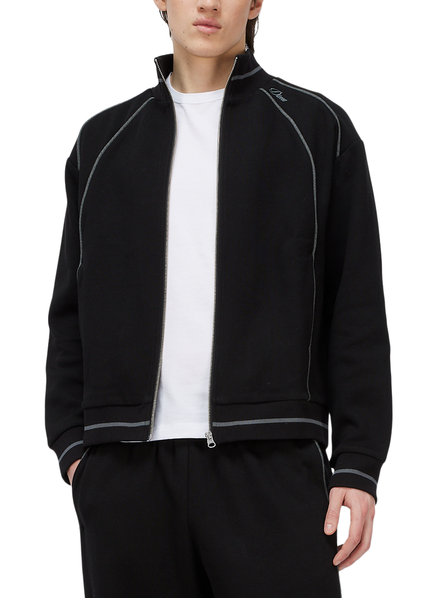 Weite Jacke mit Stehkragen aus Baumwollmischung DIME Schwarz