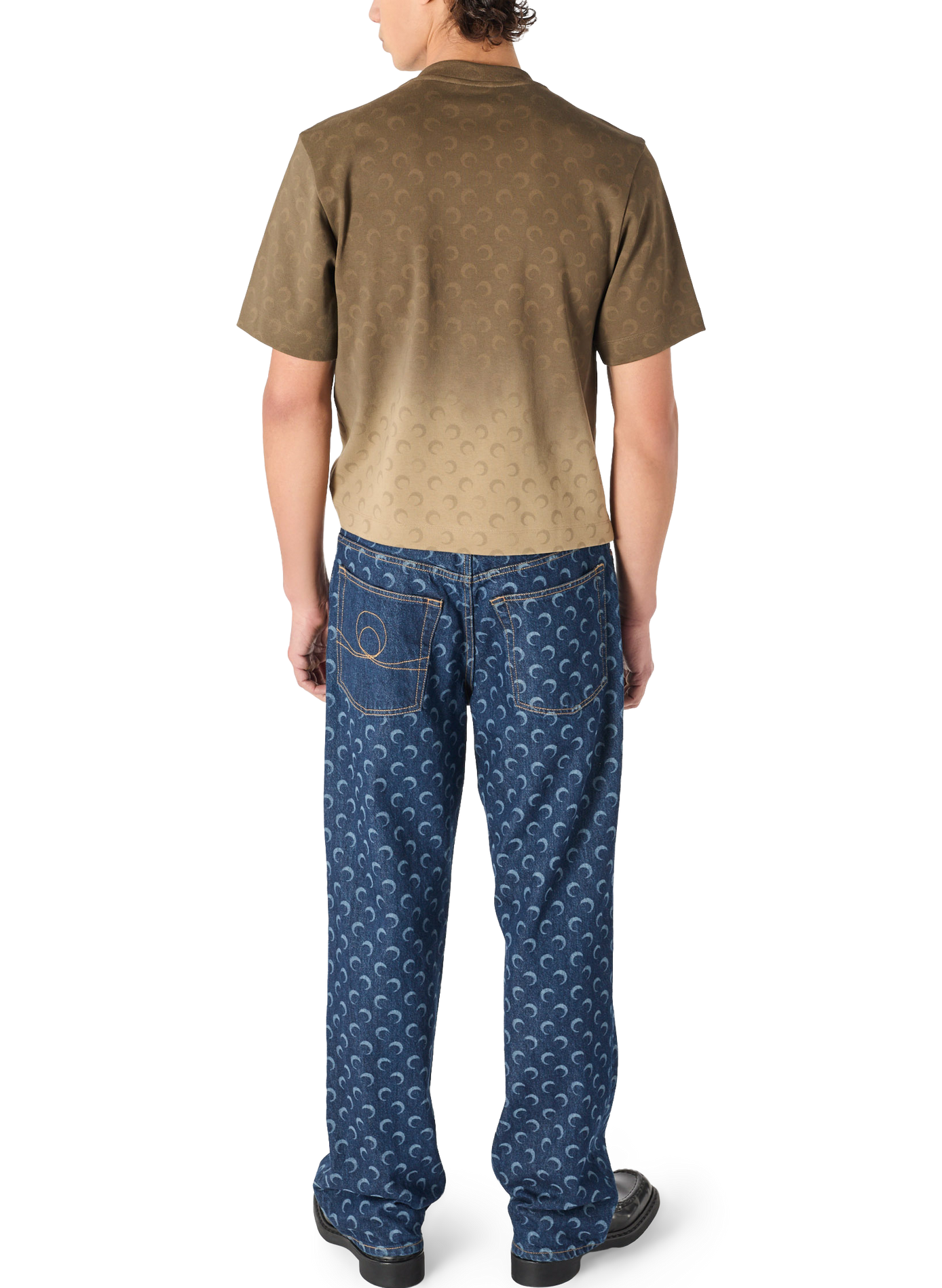 Jean droit en denim bleu nuit MARINE SERRE Bleu