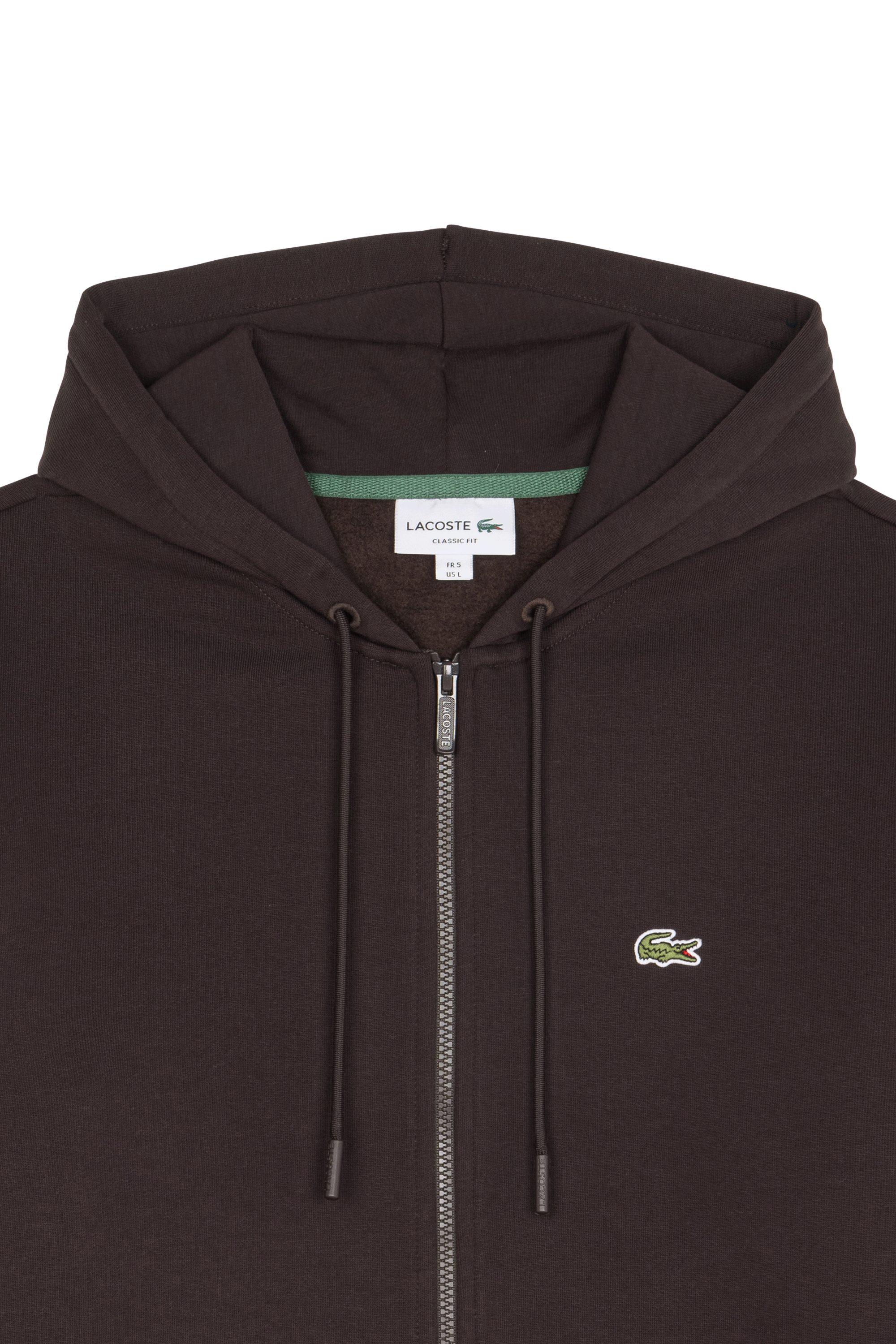 Hoodie zippé LACOSTE Marron