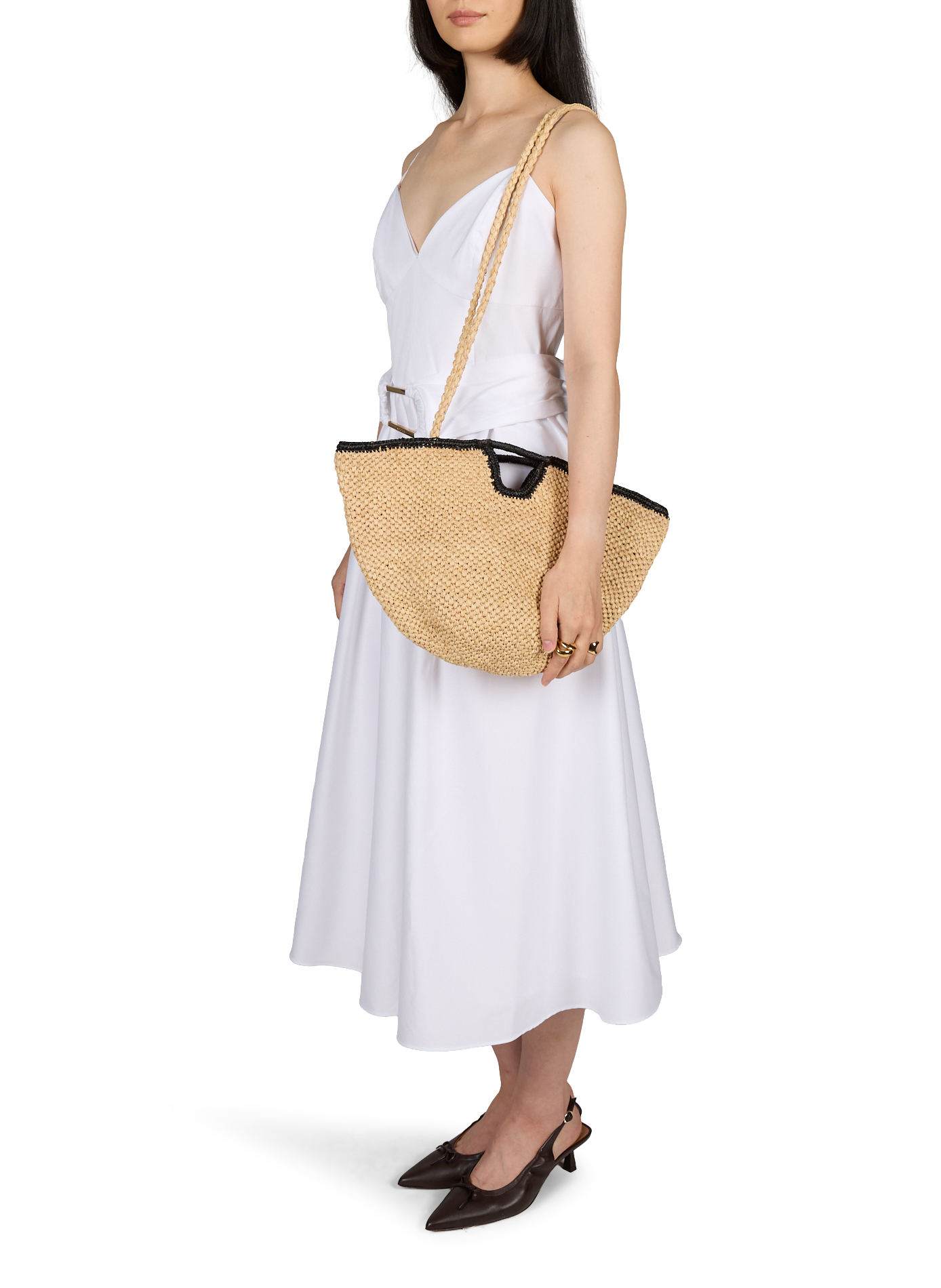 Beach tote bag Tide in raffia AMARRE Beige