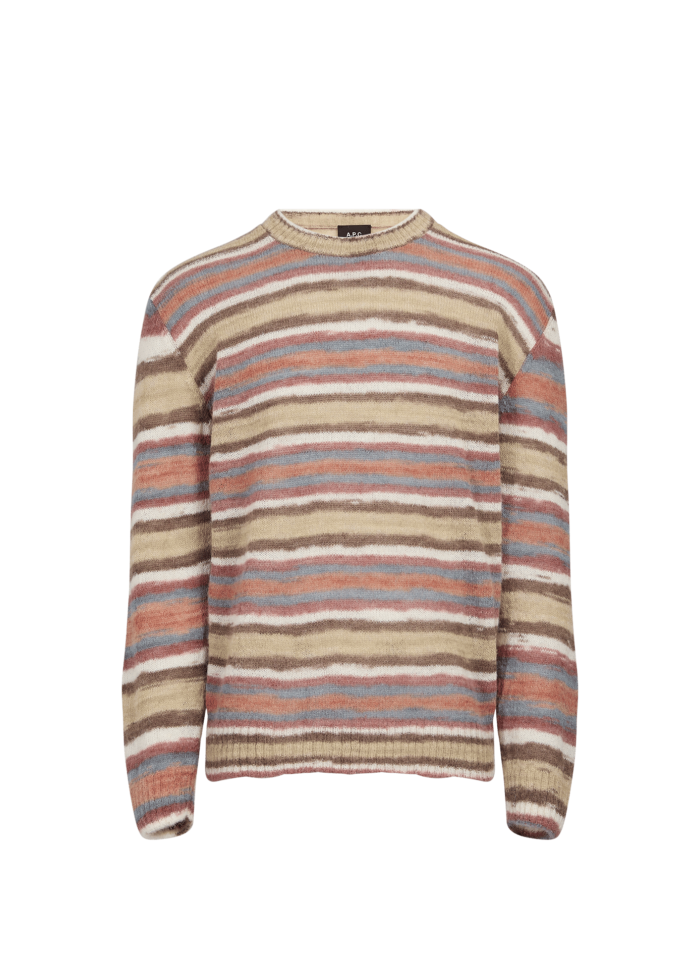 Pull rayé ample en mohair et alpaga mélangés A.P.C. Marron