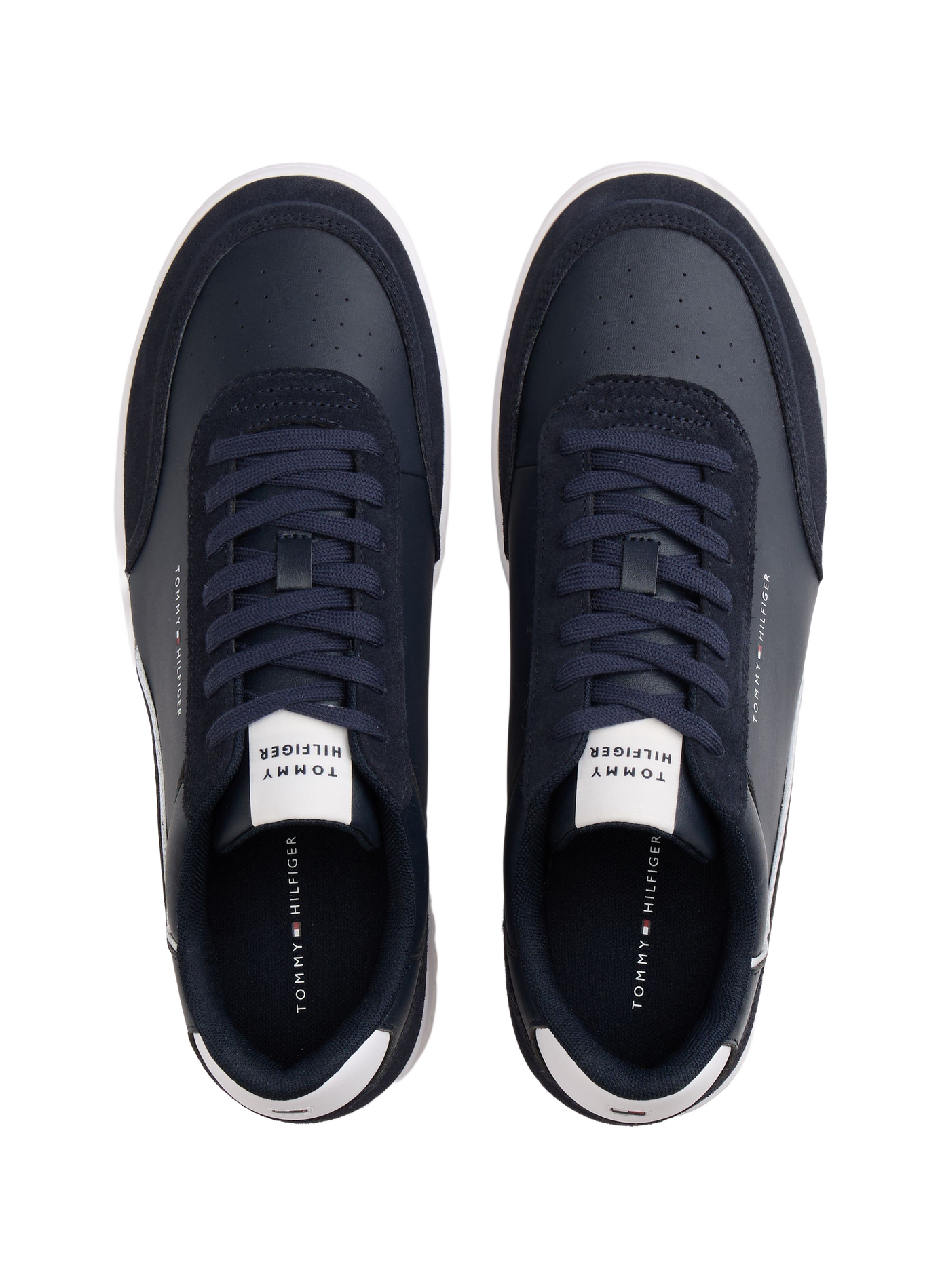 Leather bi-material sneakers TOMMY HILFIGER Blue