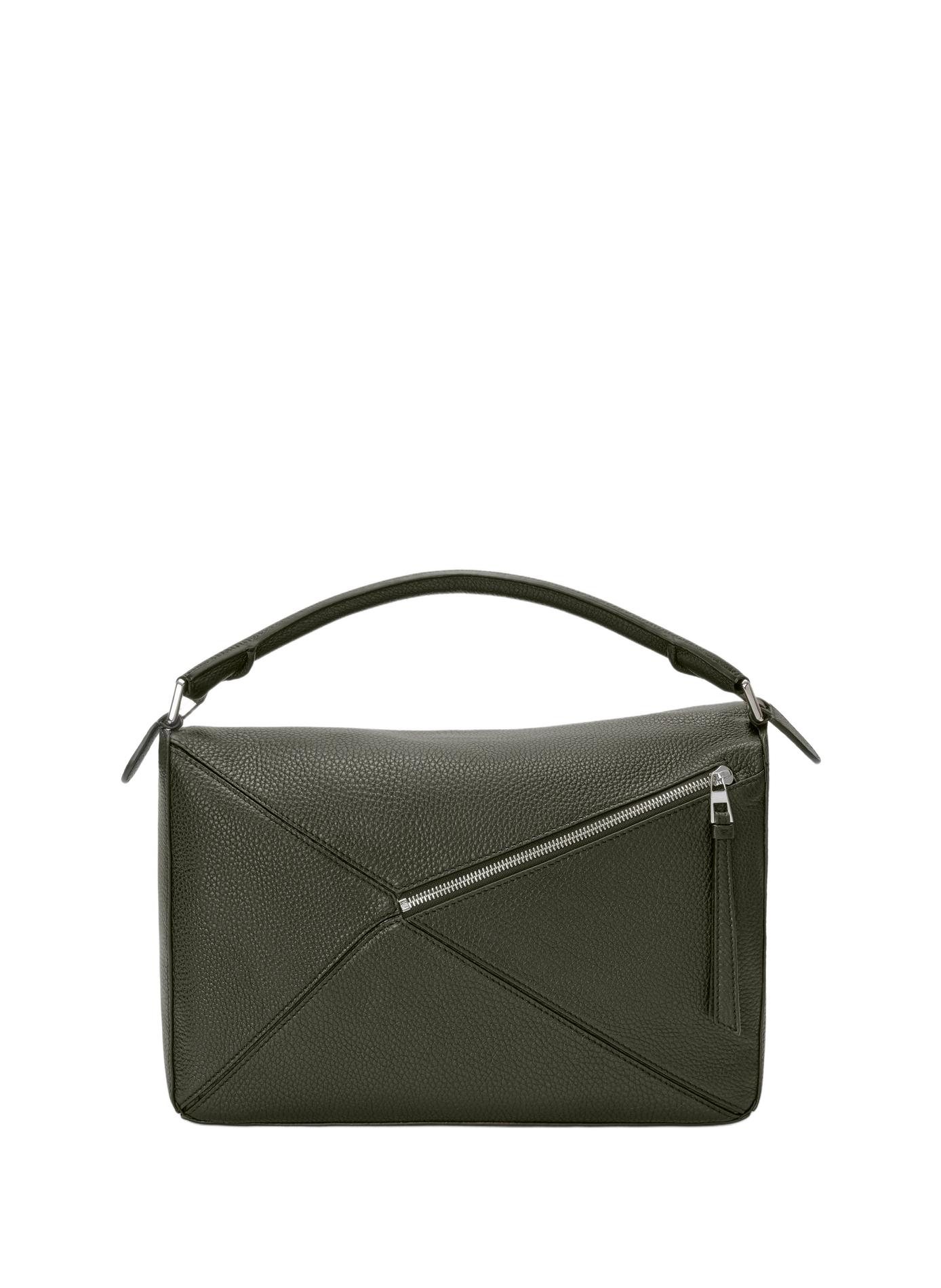 Grand sac Puzzle en cuir de veau souple grainé LOEWE Kaki