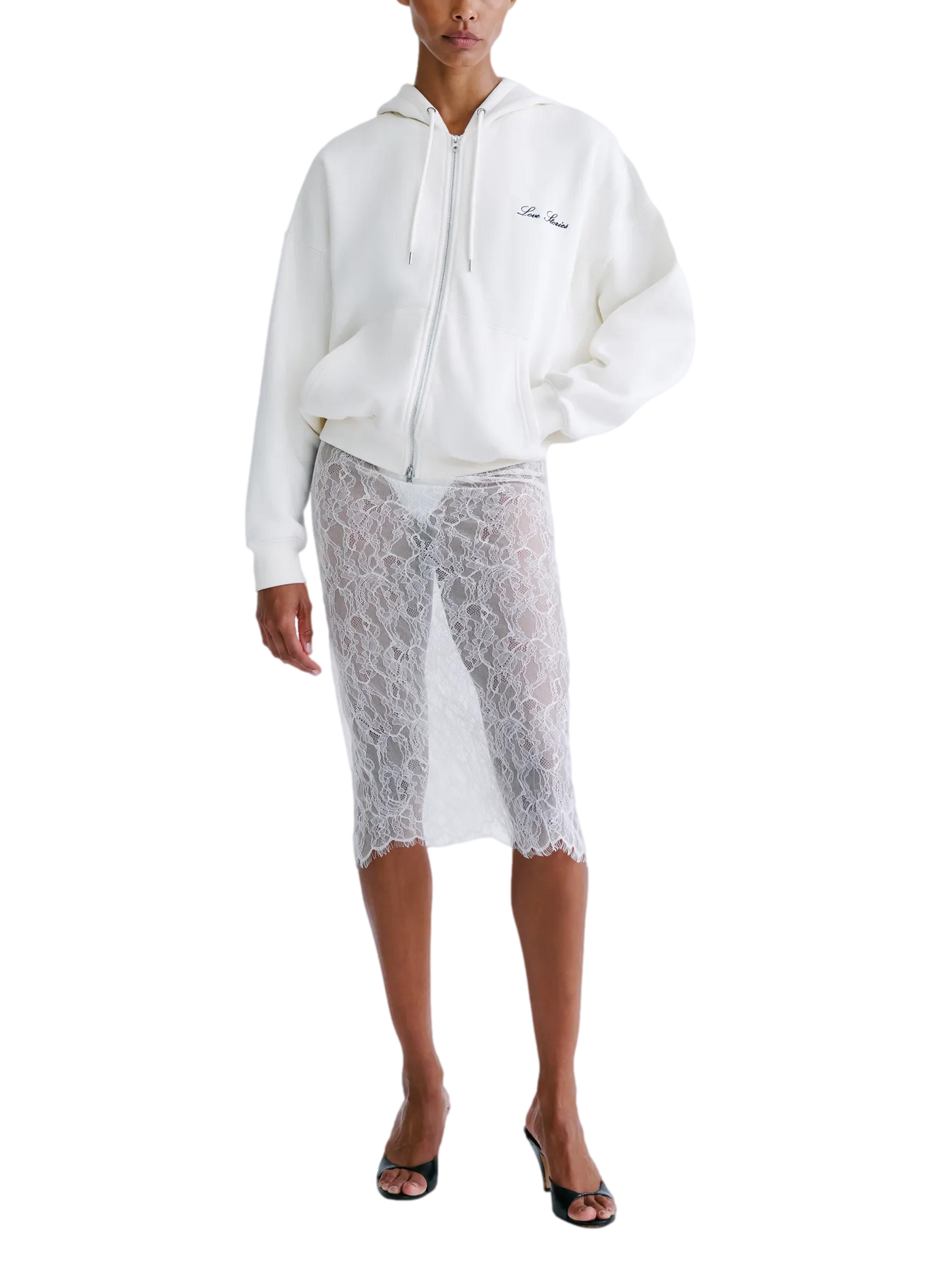 Mid-rise lace skirt LOVE STORIES White