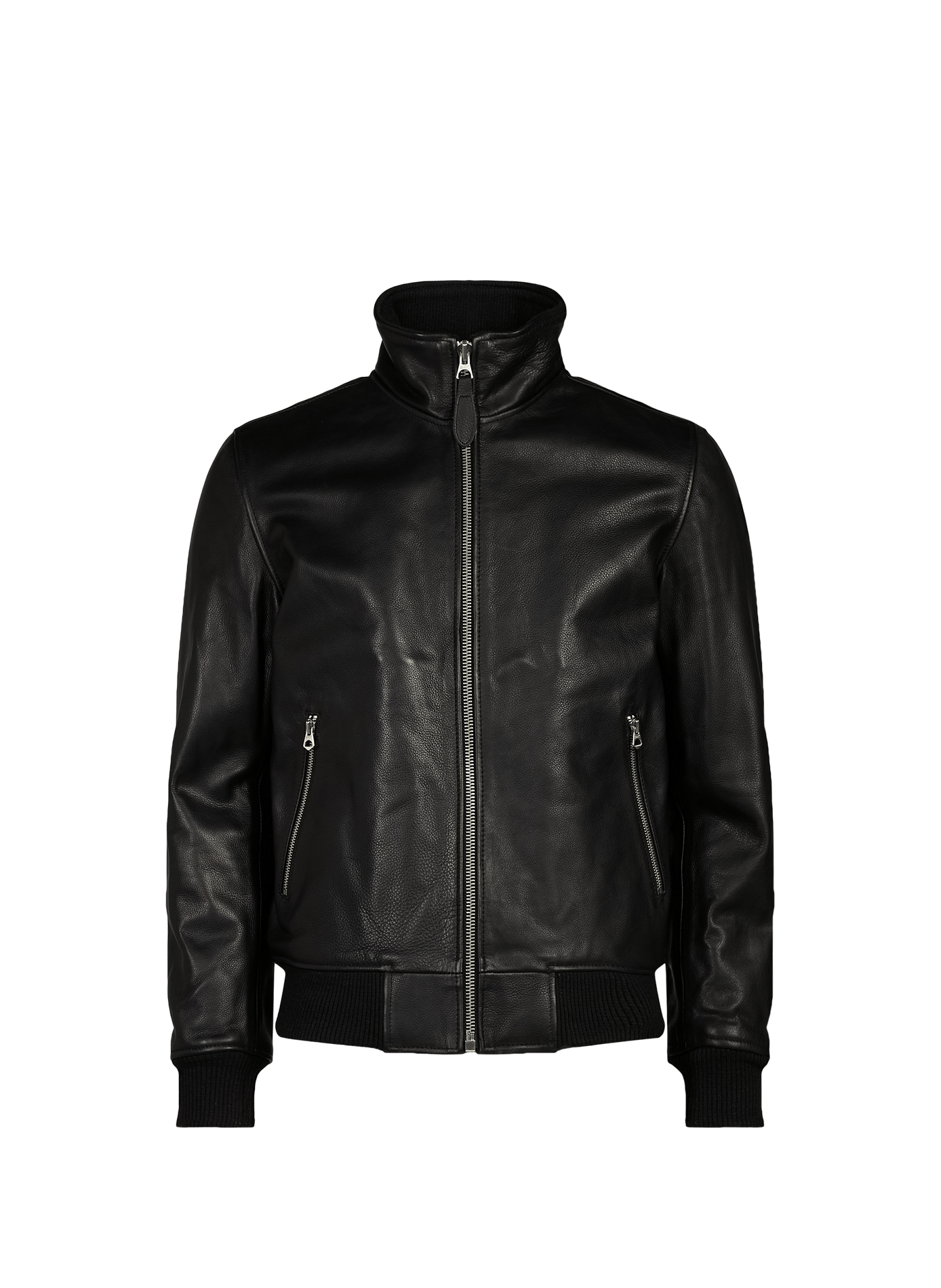 Straight leather jacket SCHOTT Black