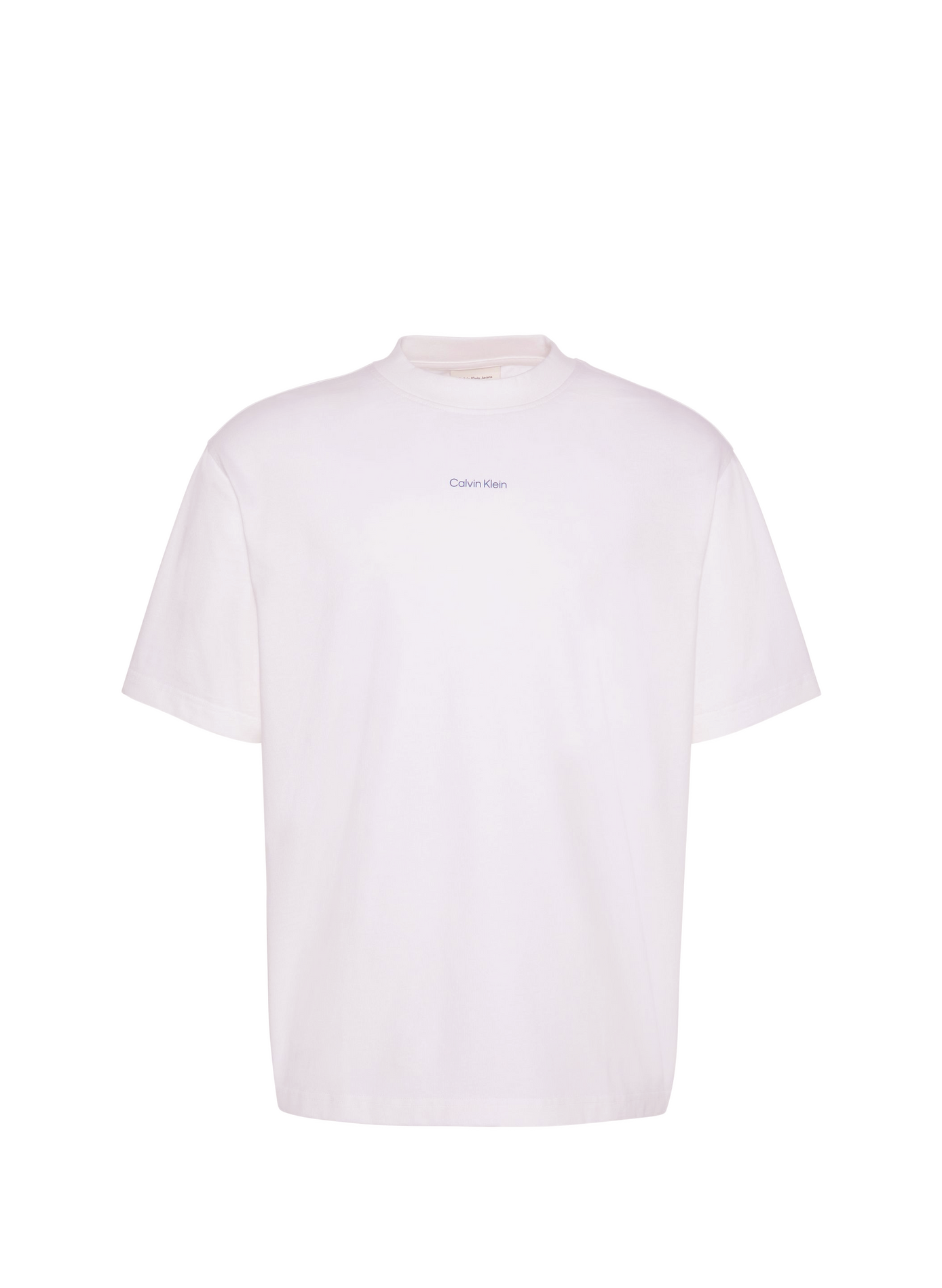 Tee-shirt col rond en coton CALVIN KLEIN Blanc