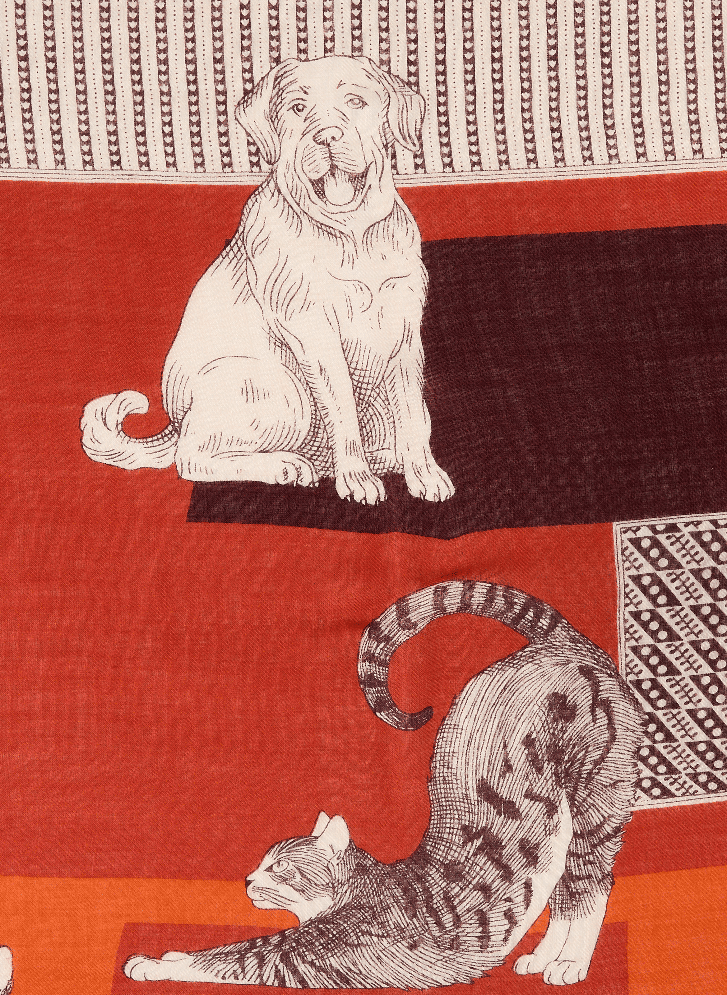 Bedrucktes Wolltuch INOUI EDITIONS Rot
