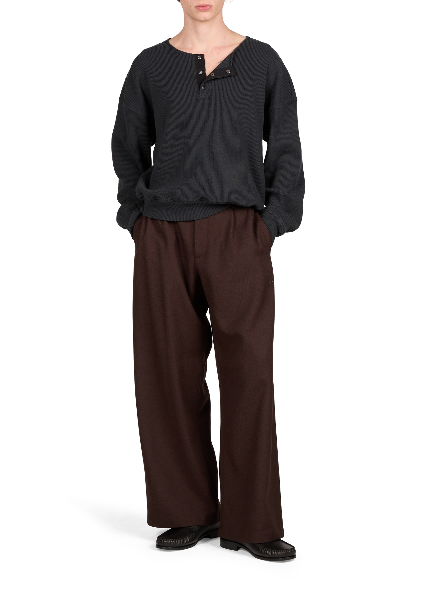 Oversized ribbed cotton-blend sweater OUR LEGACY Black