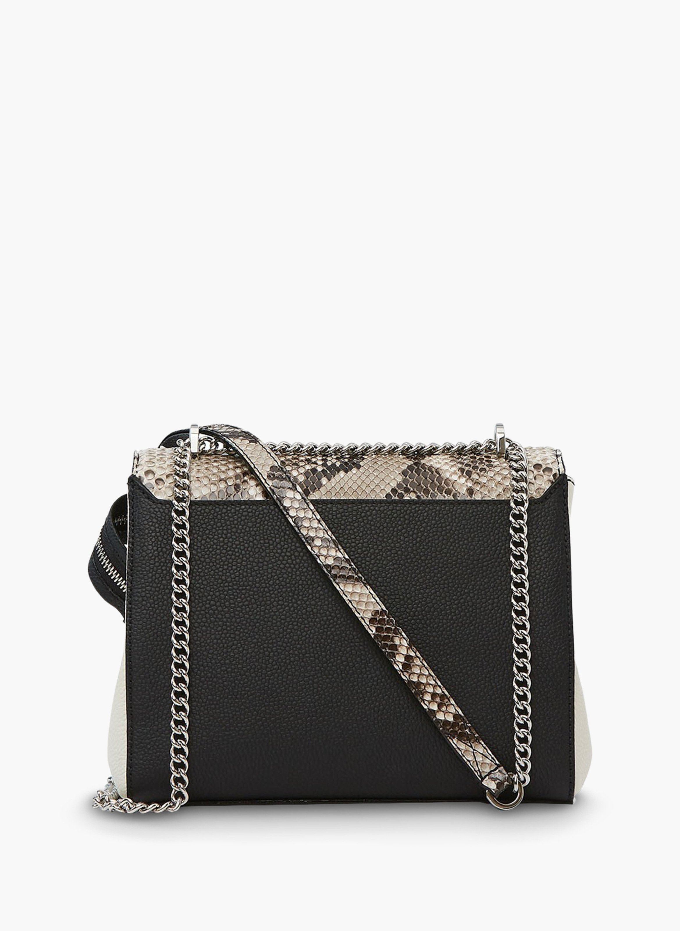 Sac rabat ninon de lancel en cuir de vachette graine & python LANCEL Noir