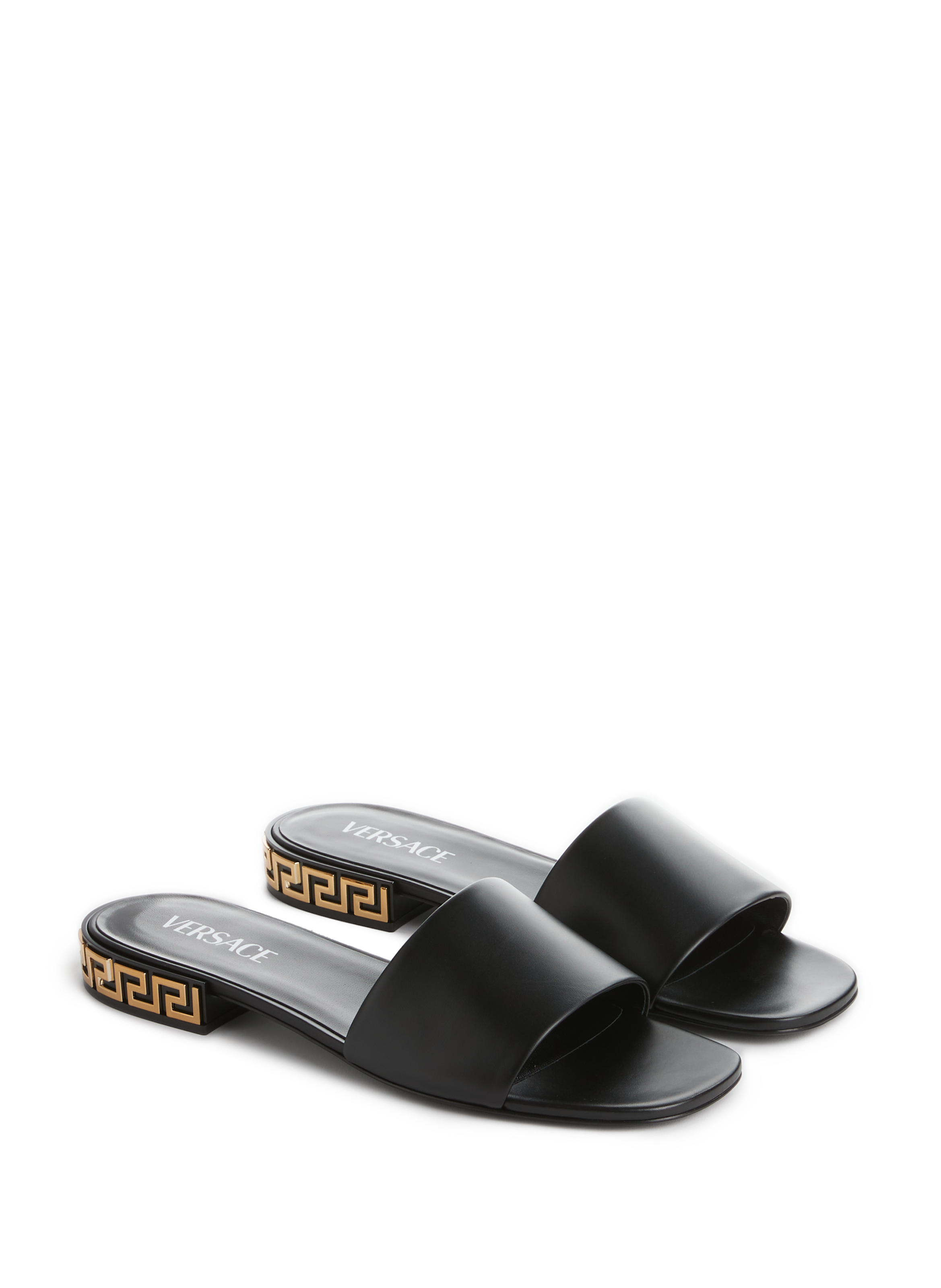 Claquettes Greca en cuir