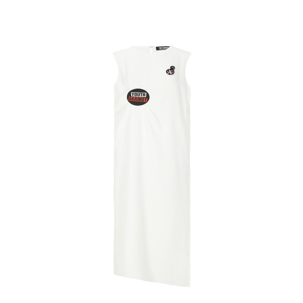 Raf Simons Maxi Dress With Press Studs In White