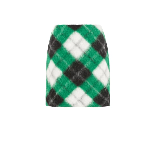 Jupe à carreaux en mohair