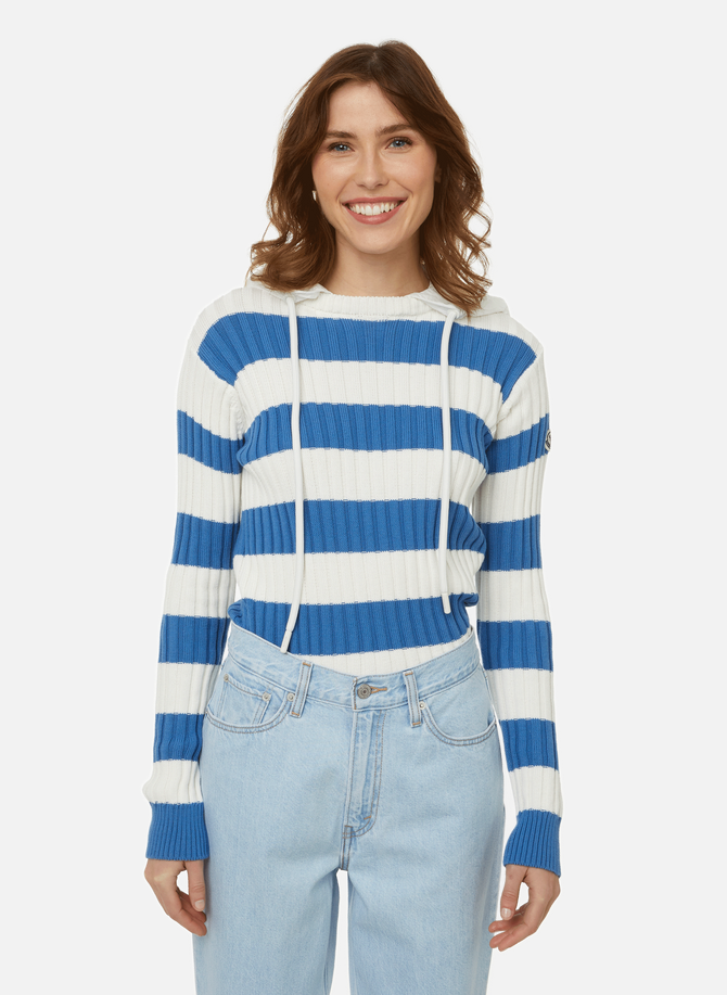 Striped jumper with removable hood MONCLER