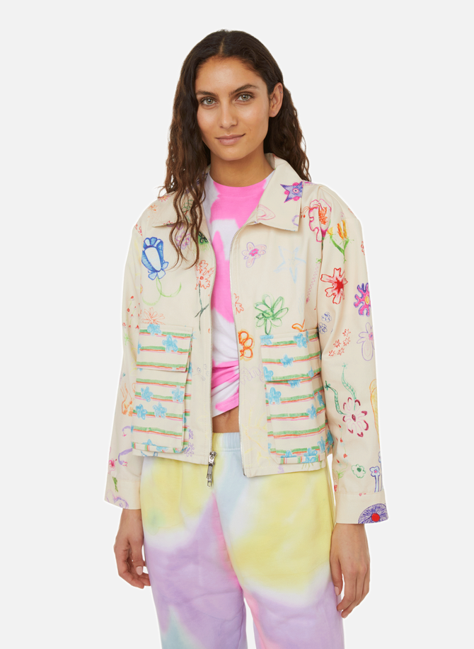 Cotton zip-up jacket with print COLLINA STRADA