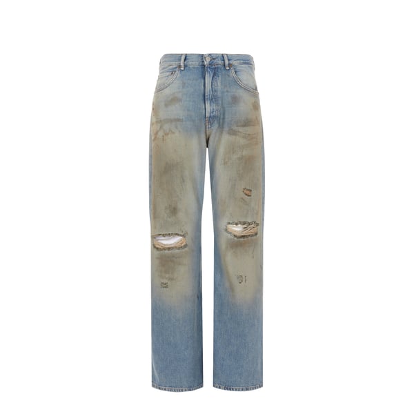 Acne Studios Worn-effect Cotton Jeans In Blue