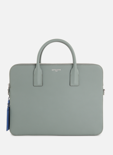Emile briefcase in grained leather GreenLE TANNEUR 