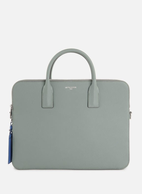 LE TANNEUR Emile grained leather briefcase Green
