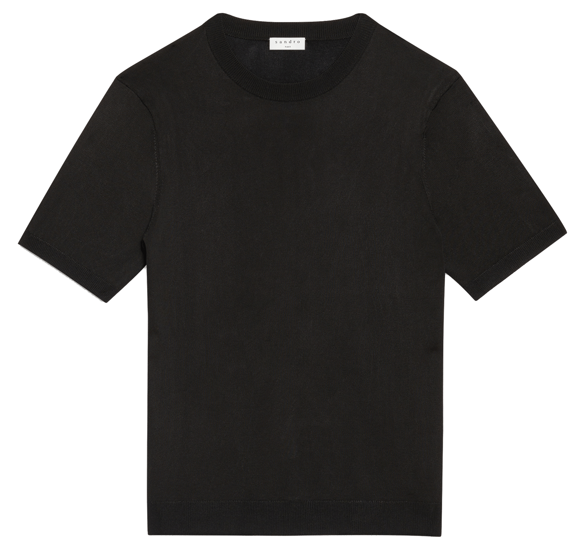 Tee-shirt col rond regular fit SANDRO Noir