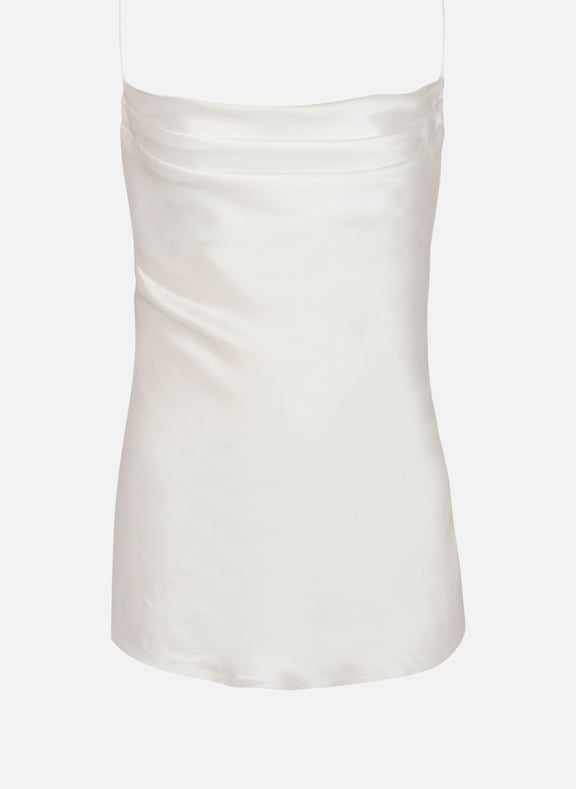 Top en satin drapé Blanc by BALMAIN BALMAIN Top en satin drapé Blanc