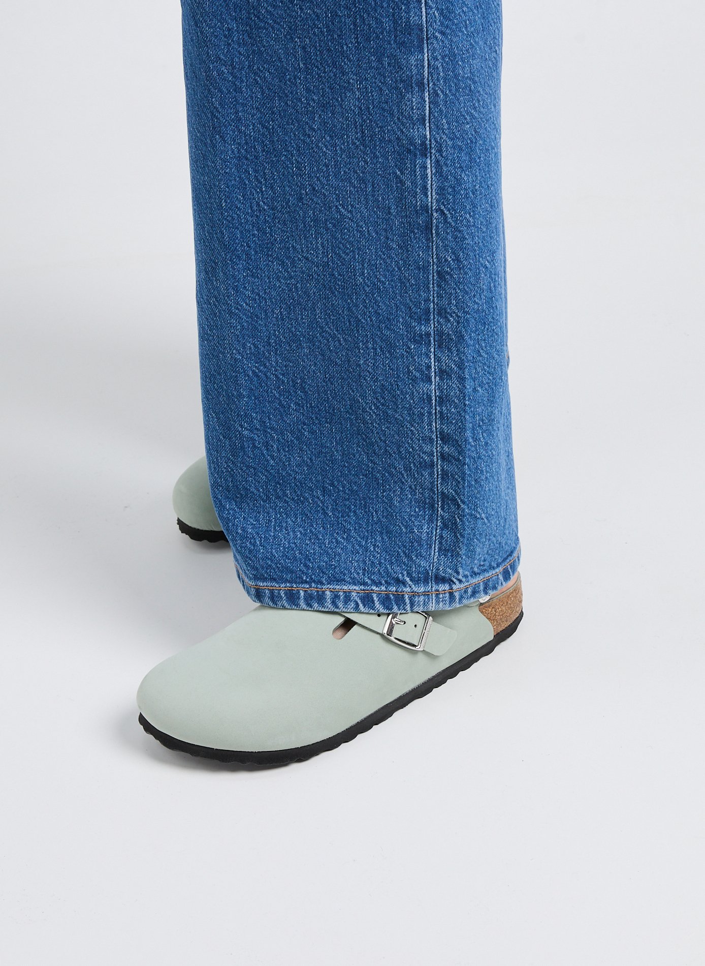 Mules en cuir Arizona BIRKENSTOCK Bleu