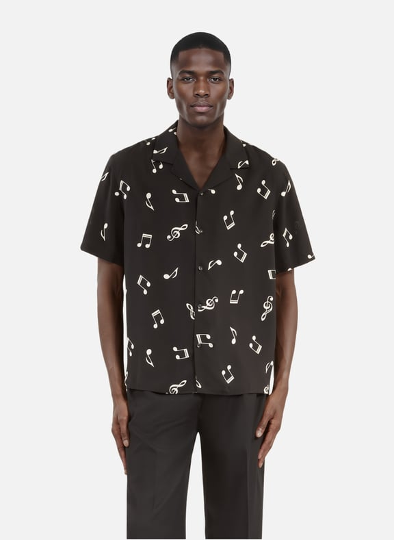 Chemise manches courtes imprimé musique Noir by THE KOOPLES THE KOOPLES Chemise manches courtes imprimé musique Noir